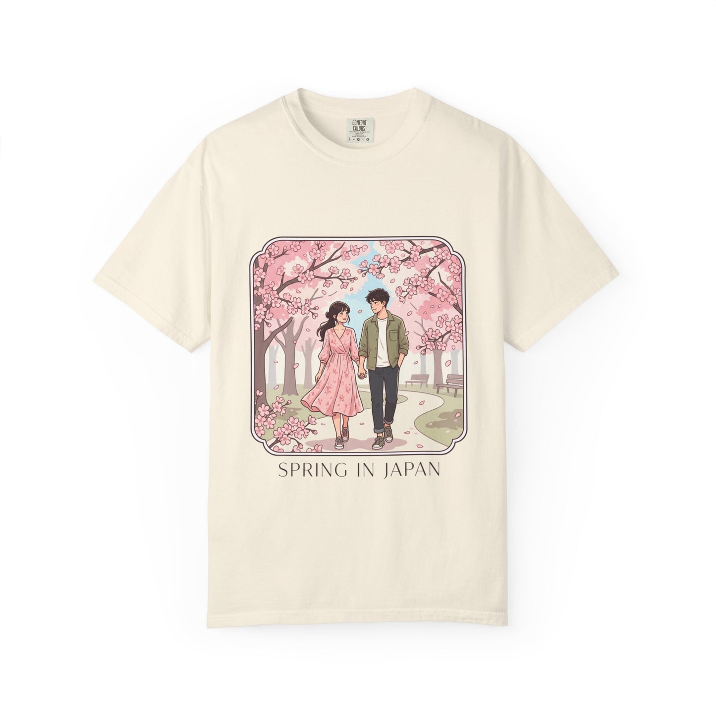Spring in Japan T-Shirt — Cherry Blossom Couple Graphic Tee