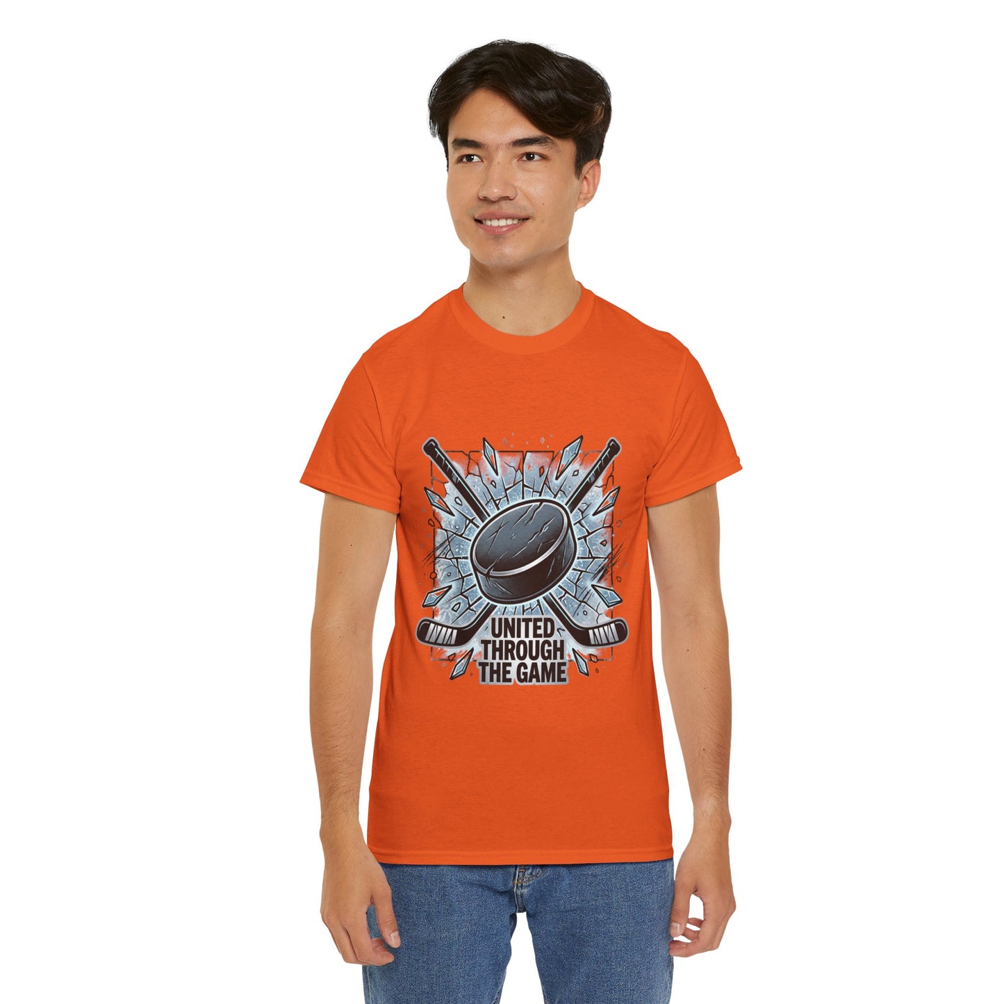 Hockey T-Shirt — "United Through the Game" Graphic Tee