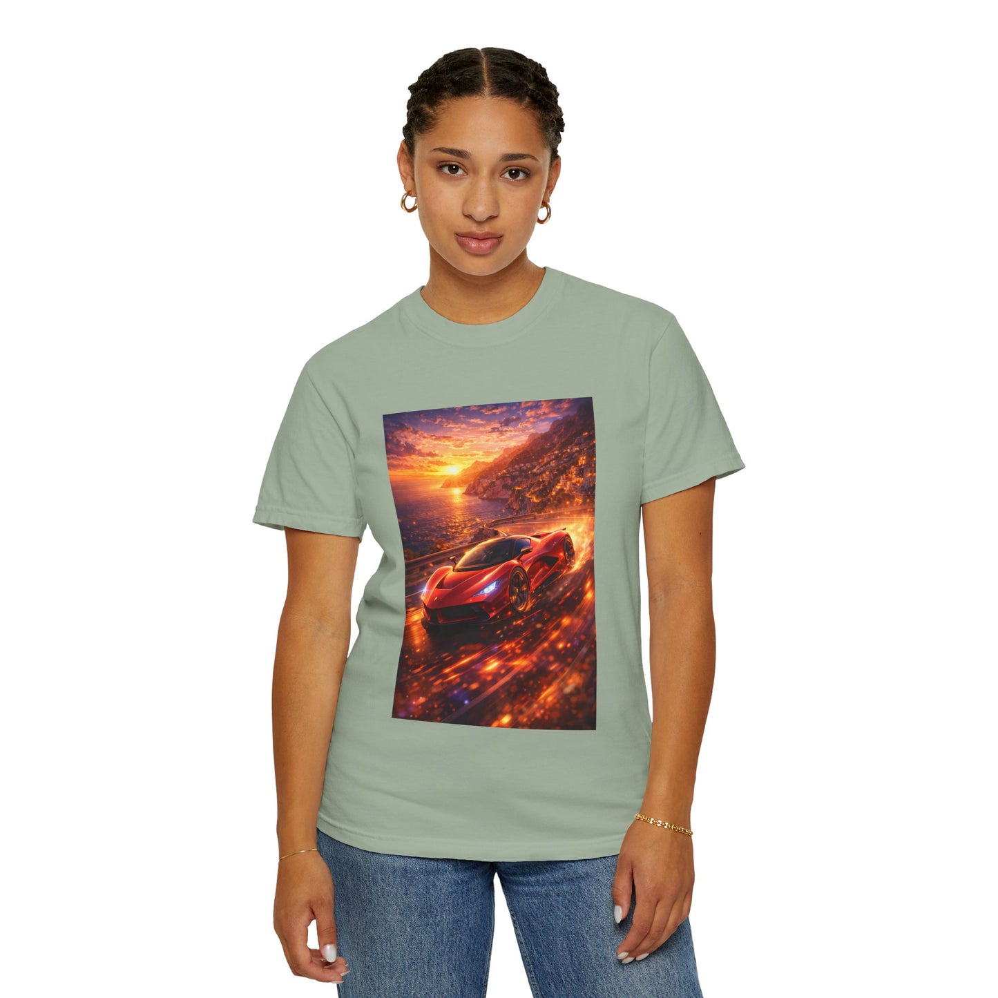 Ferrari F80- Amalfi Coast, Italy - T‑Shirt — Red Sports Car Print
