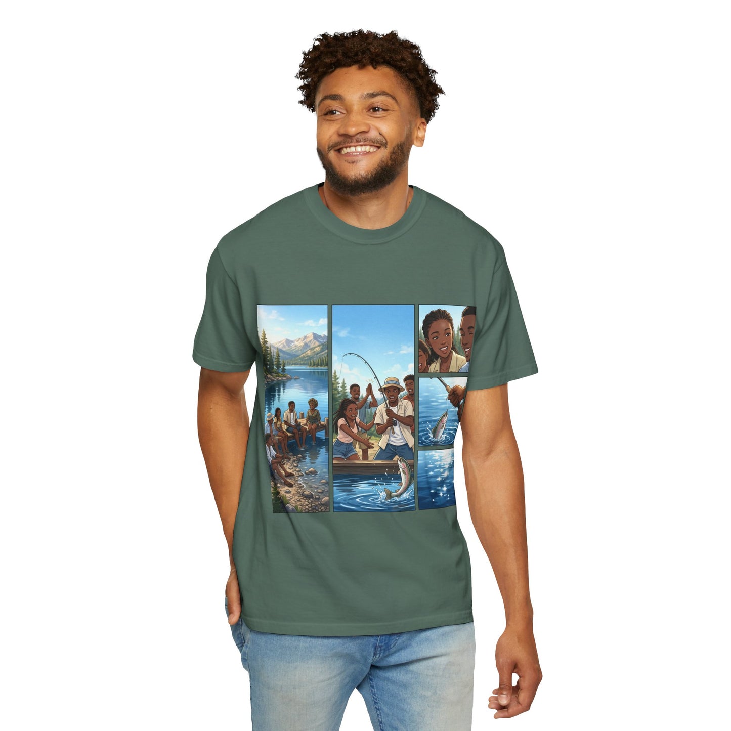 ake Tahoe Fishing Moments T-Shirt — Retro Outdoors Fishing Graphic Tee