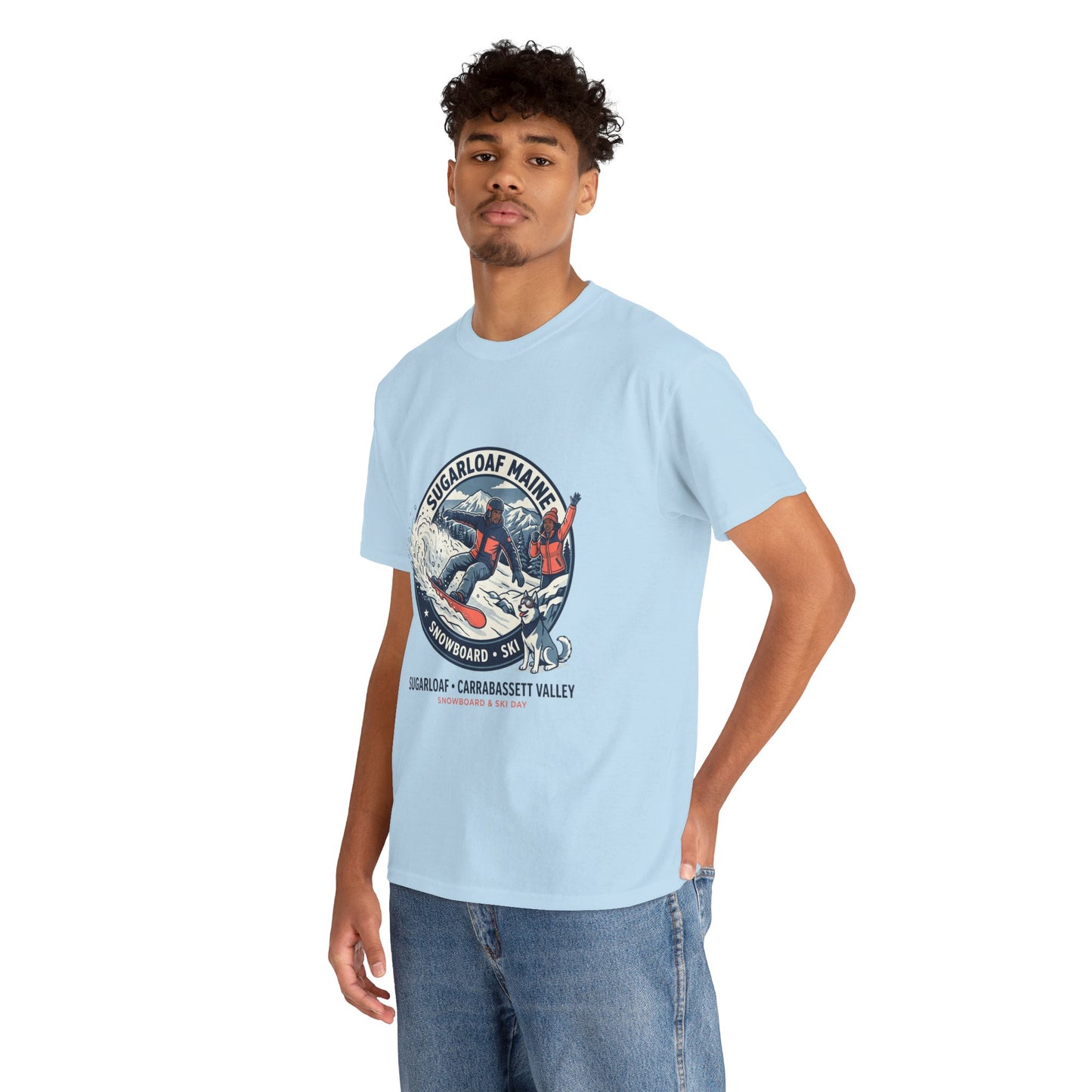 Sugarloaf Maine Snowboard & Ski T‑Shirt — Sugarloaf‑Carrabassett Valley Retro Graphic Tee