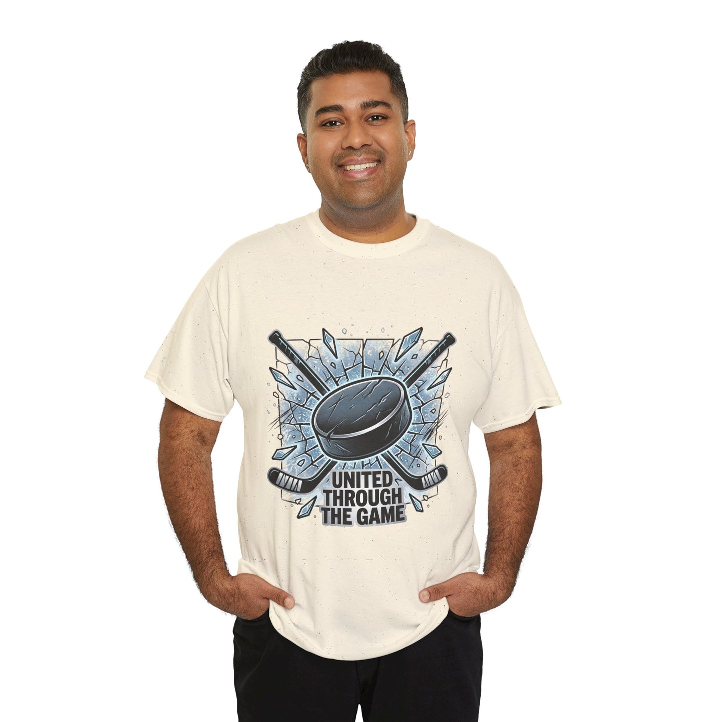 Hockey T-Shirt — "United Through the Game" Graphic Tee
