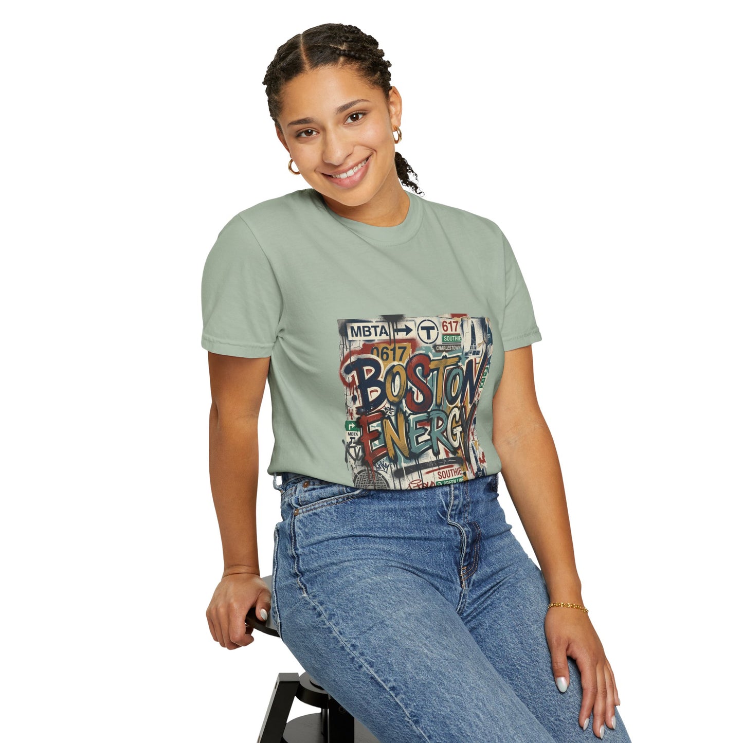 Boston Energy T-Shirt — Graffiti Cityscape Tee