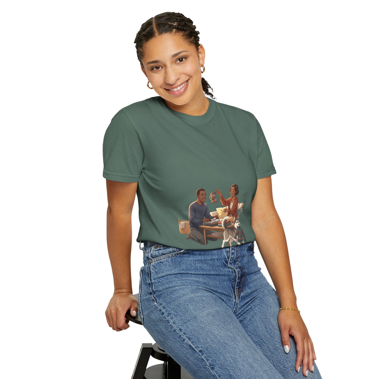 Picnic Cheers T-Shirt — Vintage Couple & Dog Illustration Tee