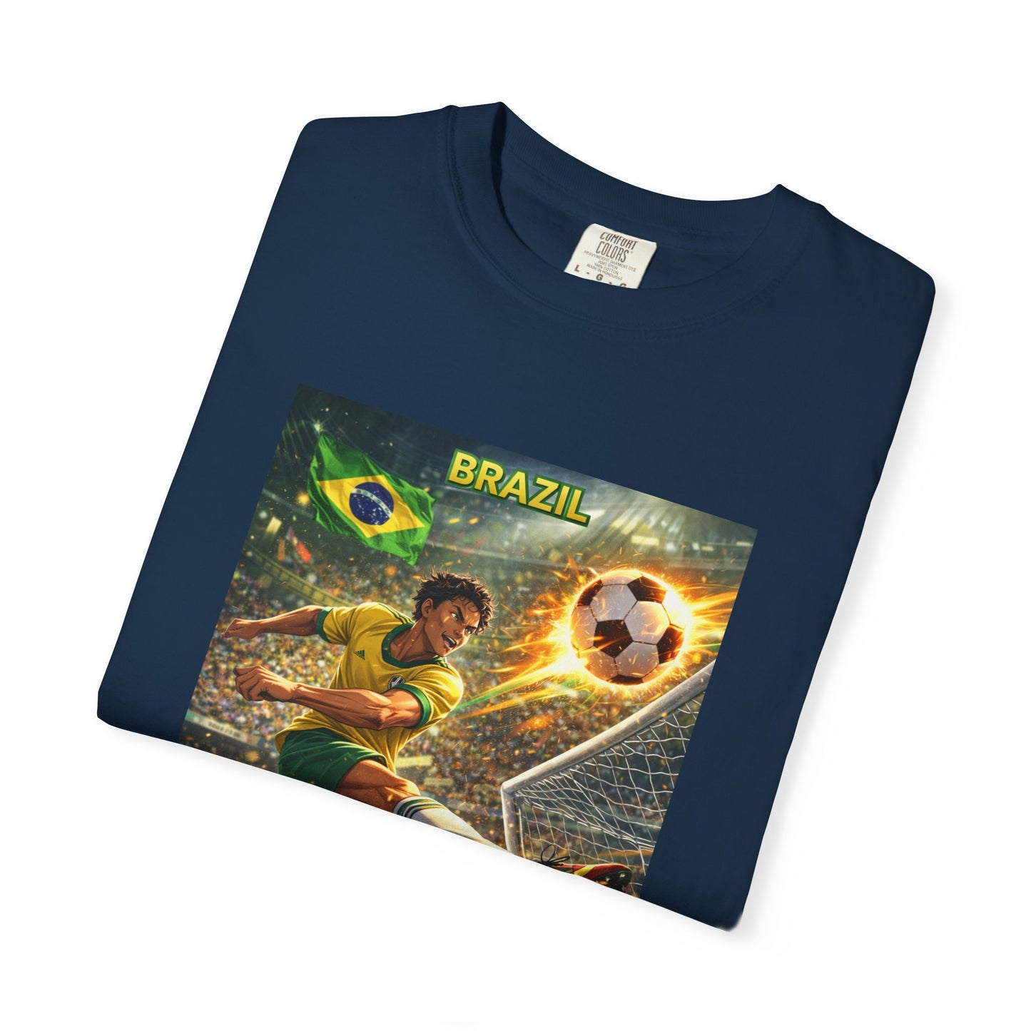 Brazil Soccer T-Shirt – Vintage Player Kick Graphic (Brazil)