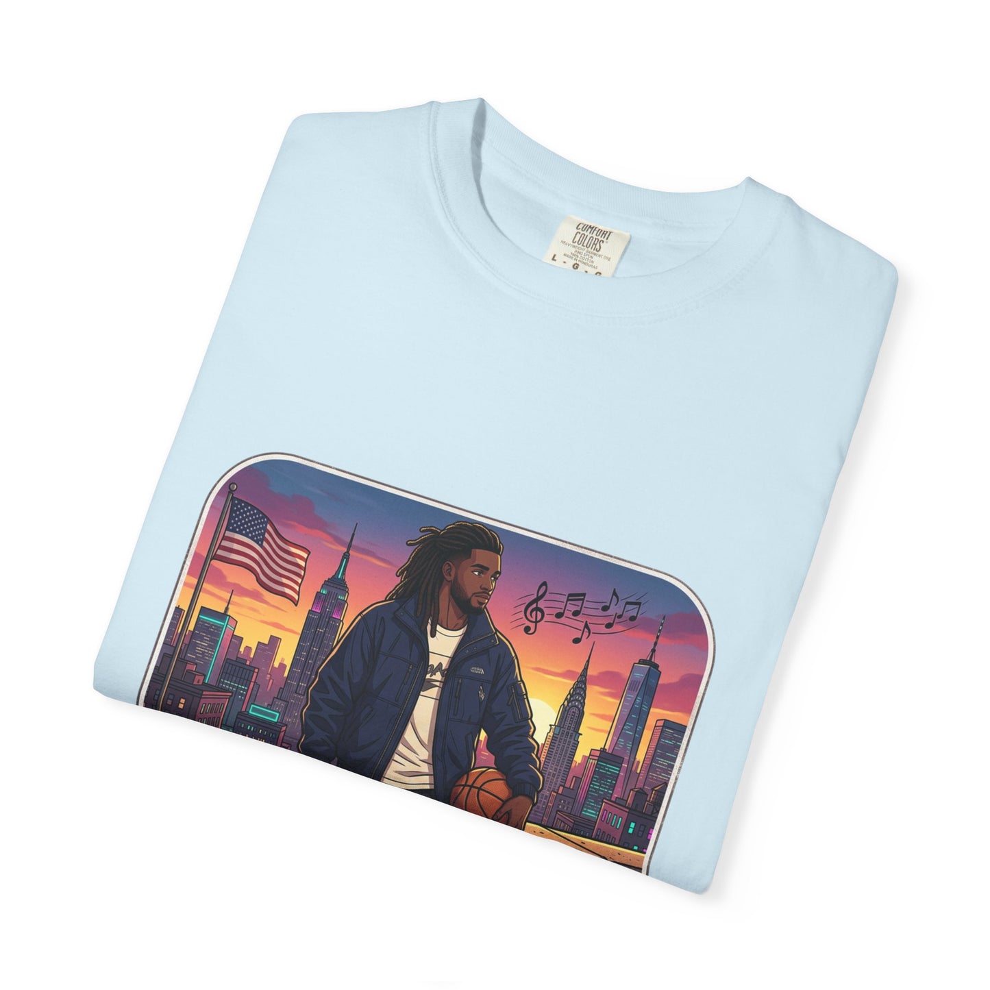 City Sunset Basketball Player T-Shirt — Urban Hoop Lifestyle Tee