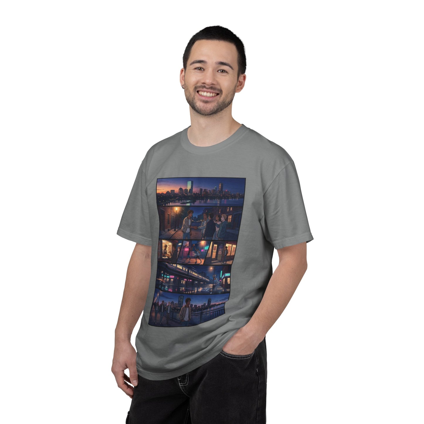Boston: Built Different - City Nights Photo Collage T-Shirt