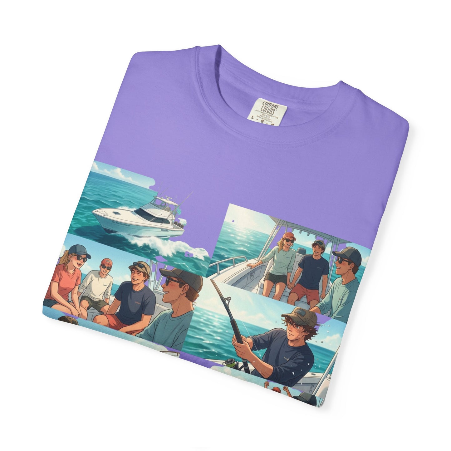 Deep Sea Energy (Friends Fishing Edition) Fishing Trip Photo Collage T-Shirt