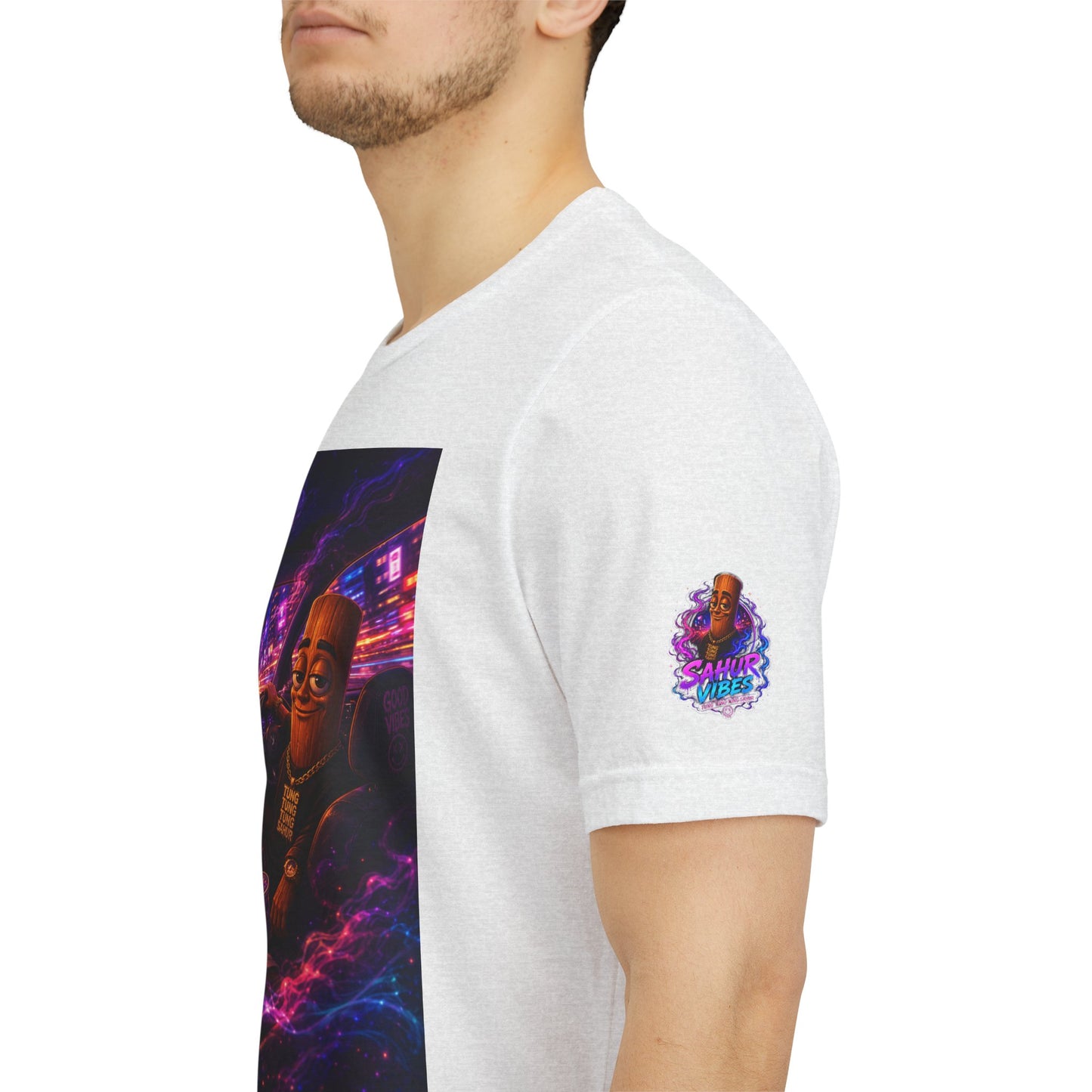 Tung Tung Tung Sahur Who Ride Like Us T-Shirt — Night Cruise Vaporwave Graphic Tee