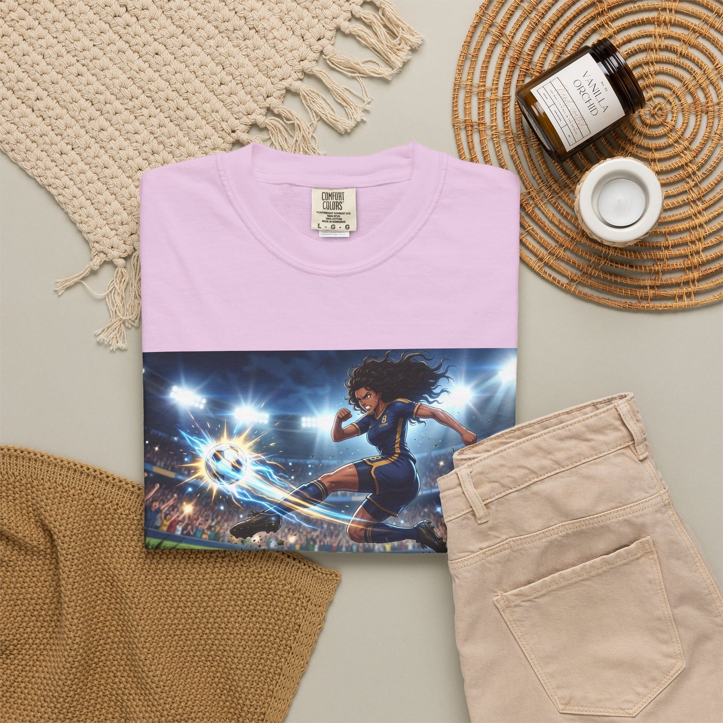Soccer Kick Graphic T-Shirt — Energetic Stadium Football Design