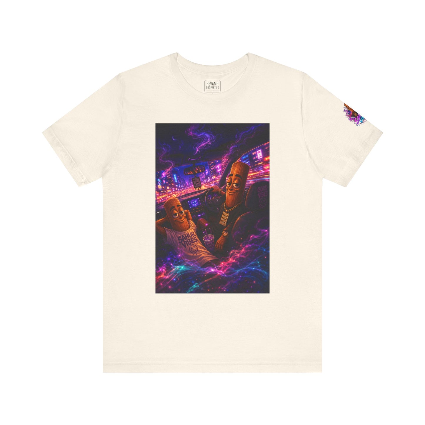 Tung Tung Tung Sahur Who Ride Like Us T-Shirt — Night Cruise Vaporwave Graphic Tee