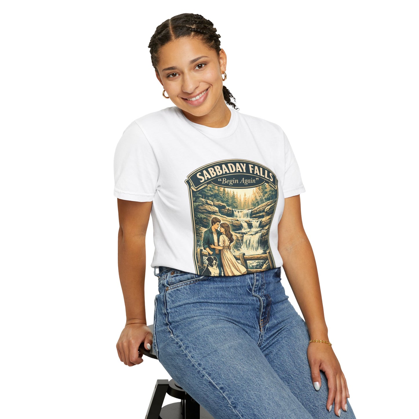 Sabbaday Falls 'We Begin Again' Vintage Nature T-Shirt