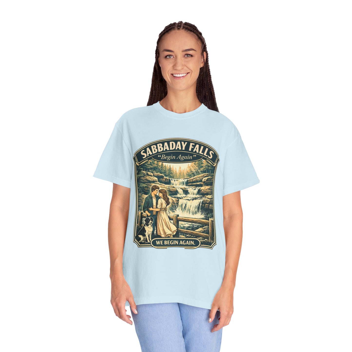 Sabbaday Falls 'We Begin Again' Vintage Nature T-Shirt
