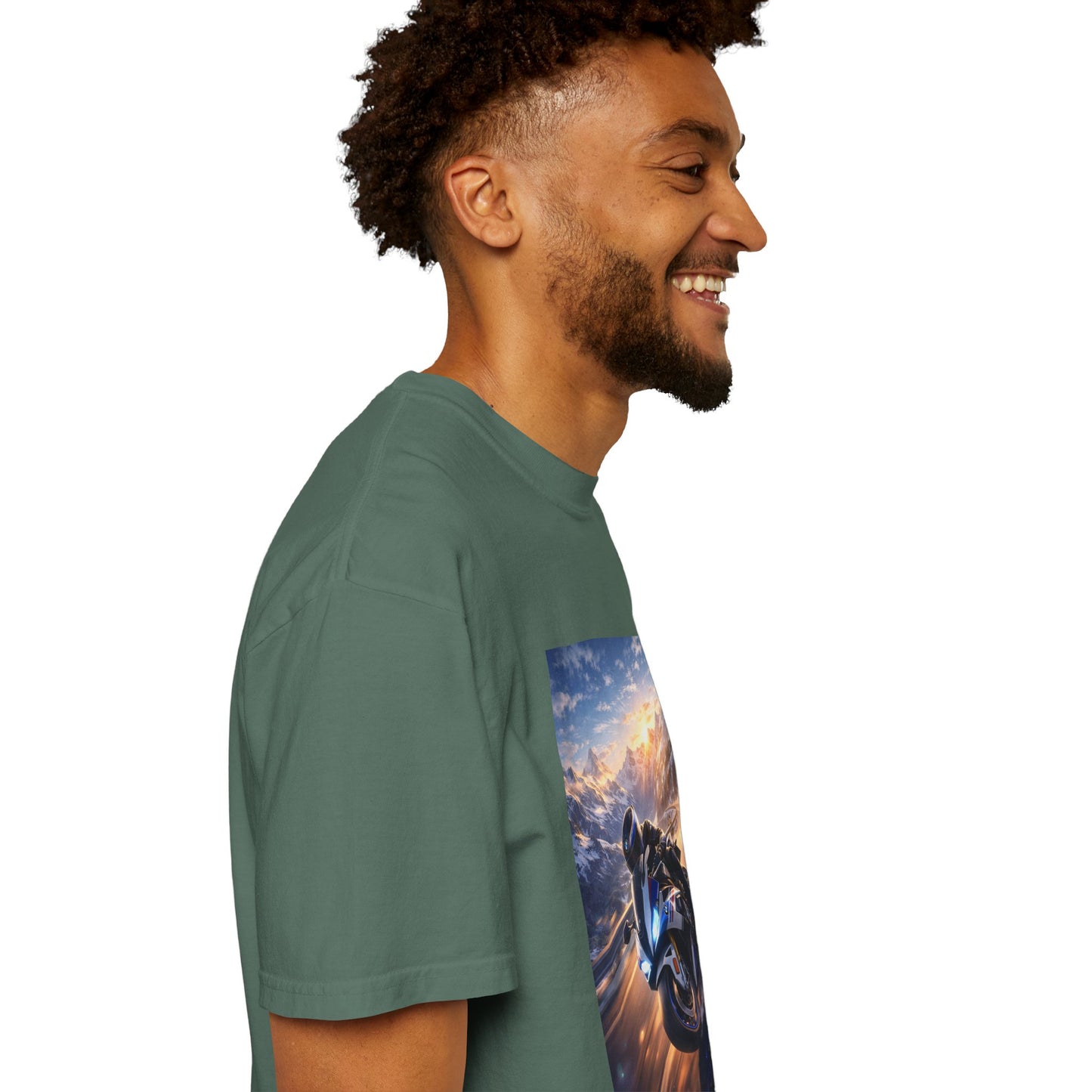 BMW S1000RR ALPINE GHOST RIDE - T‑Shirt — Sportbike Skyline Graphic Tee
