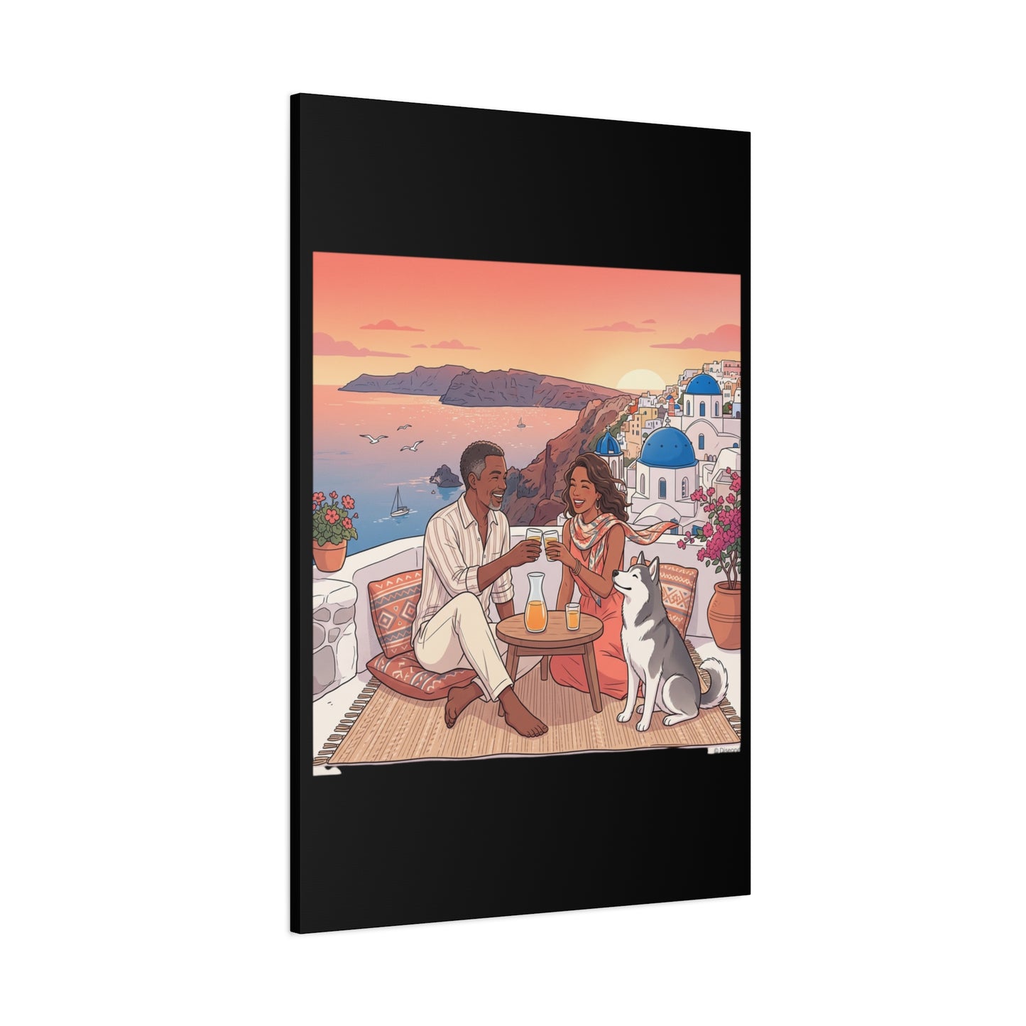 Santorini, Greece – “Sunset Serenade - Matte Canvas, Stretched, 1.25"