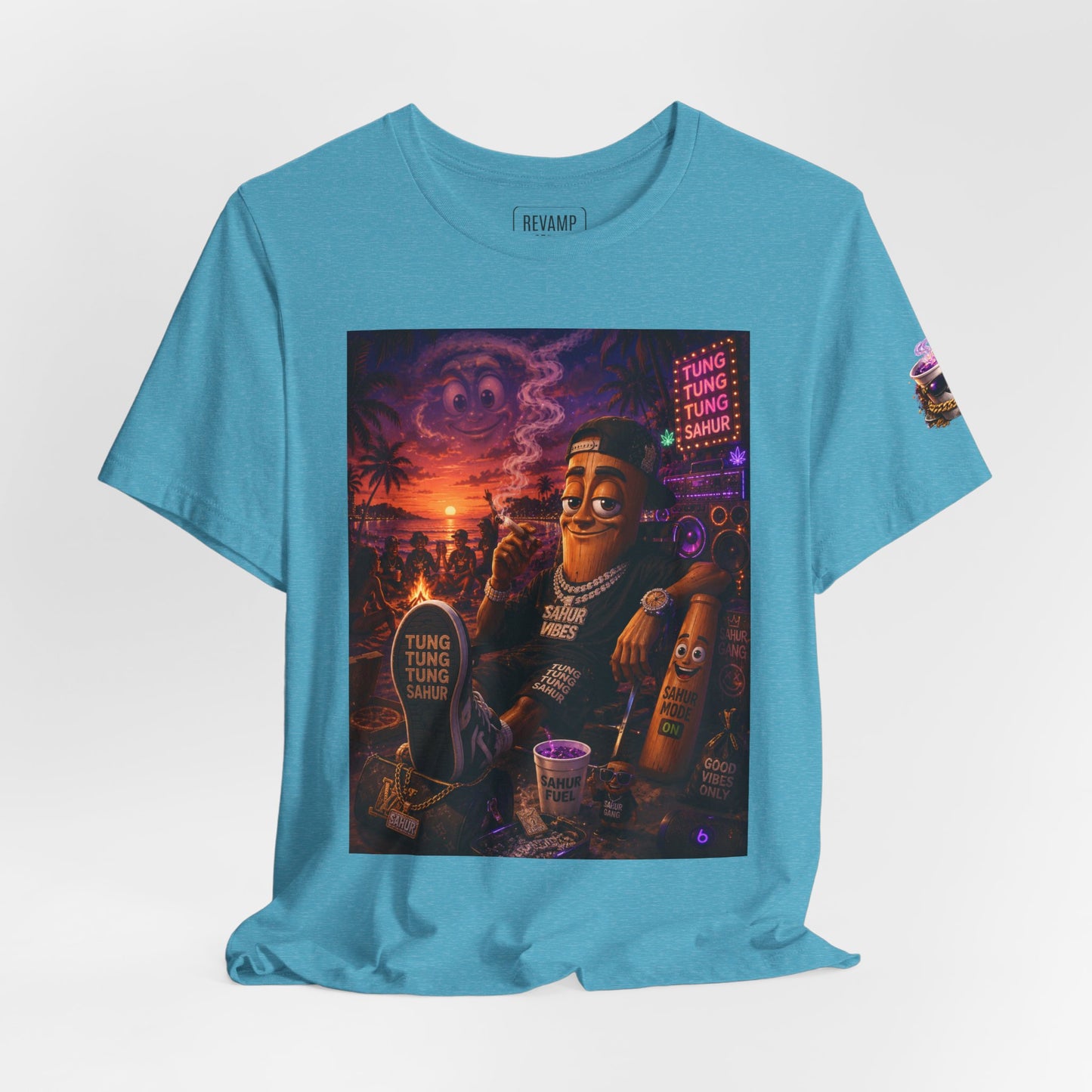 Tung Tung Tung Sahur T-Shirt — "Summertime Vibes" Retro Beach Party Graphic Tee