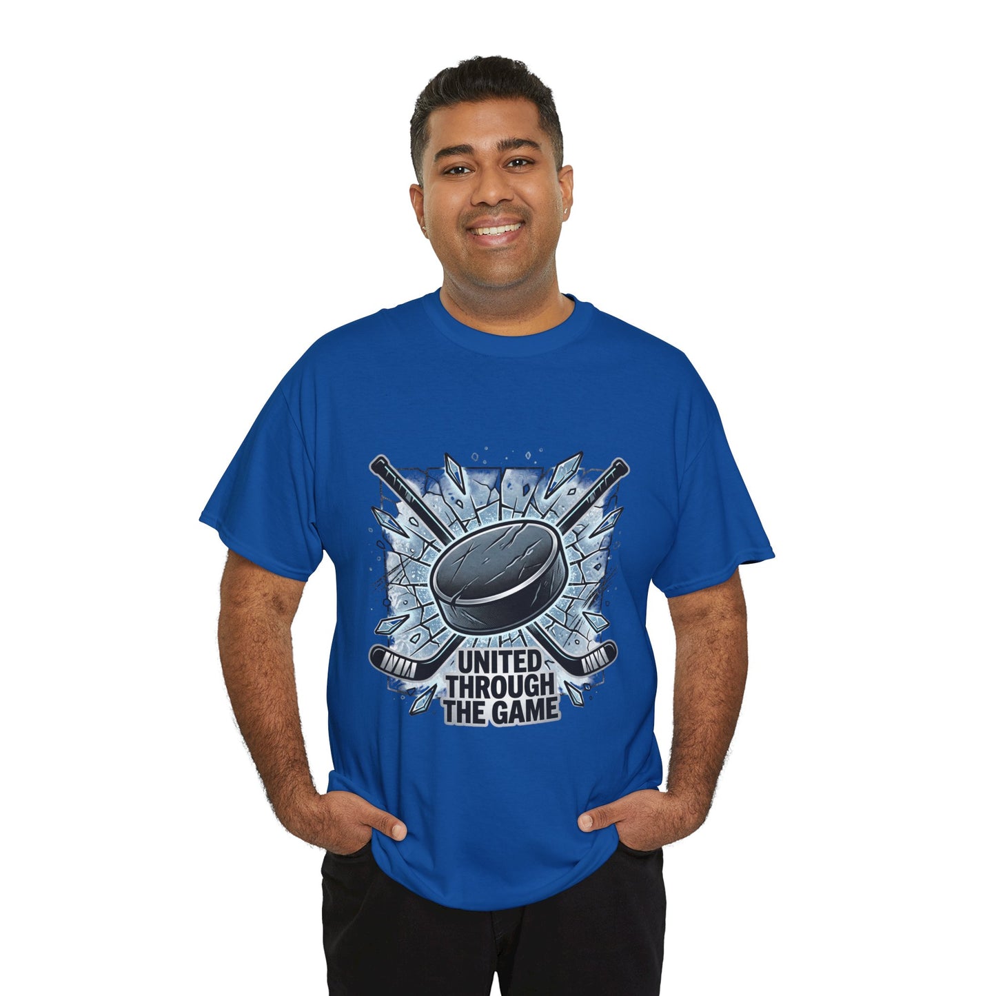 Hockey T-Shirt — "United Through the Game" Graphic Tee