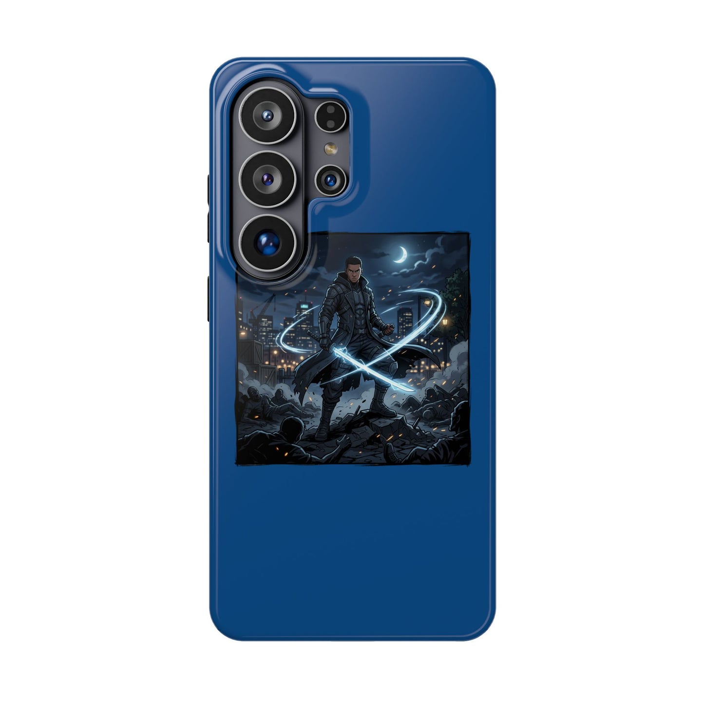 Magnetic Impact-Resistant Phone Case — Night Warrior Sci‑Fi Design