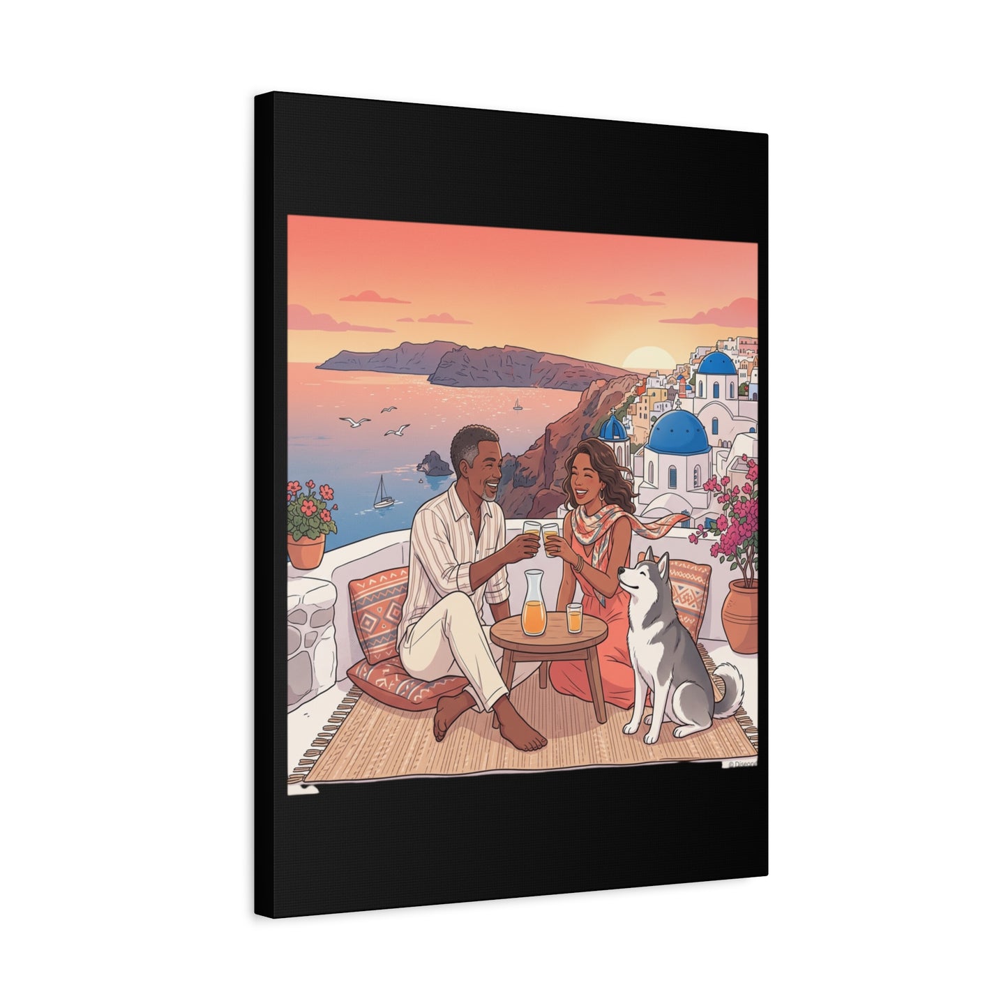 Santorini, Greece – “Sunset Serenade - Matte Canvas, Stretched, 1.25"