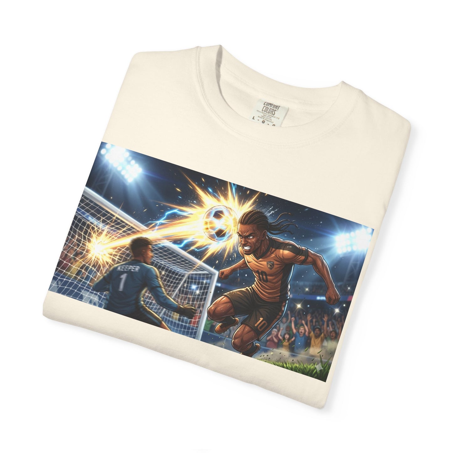 Soccer Goal Explosion T-Shirt — Action-Packed Football Graphic Tee