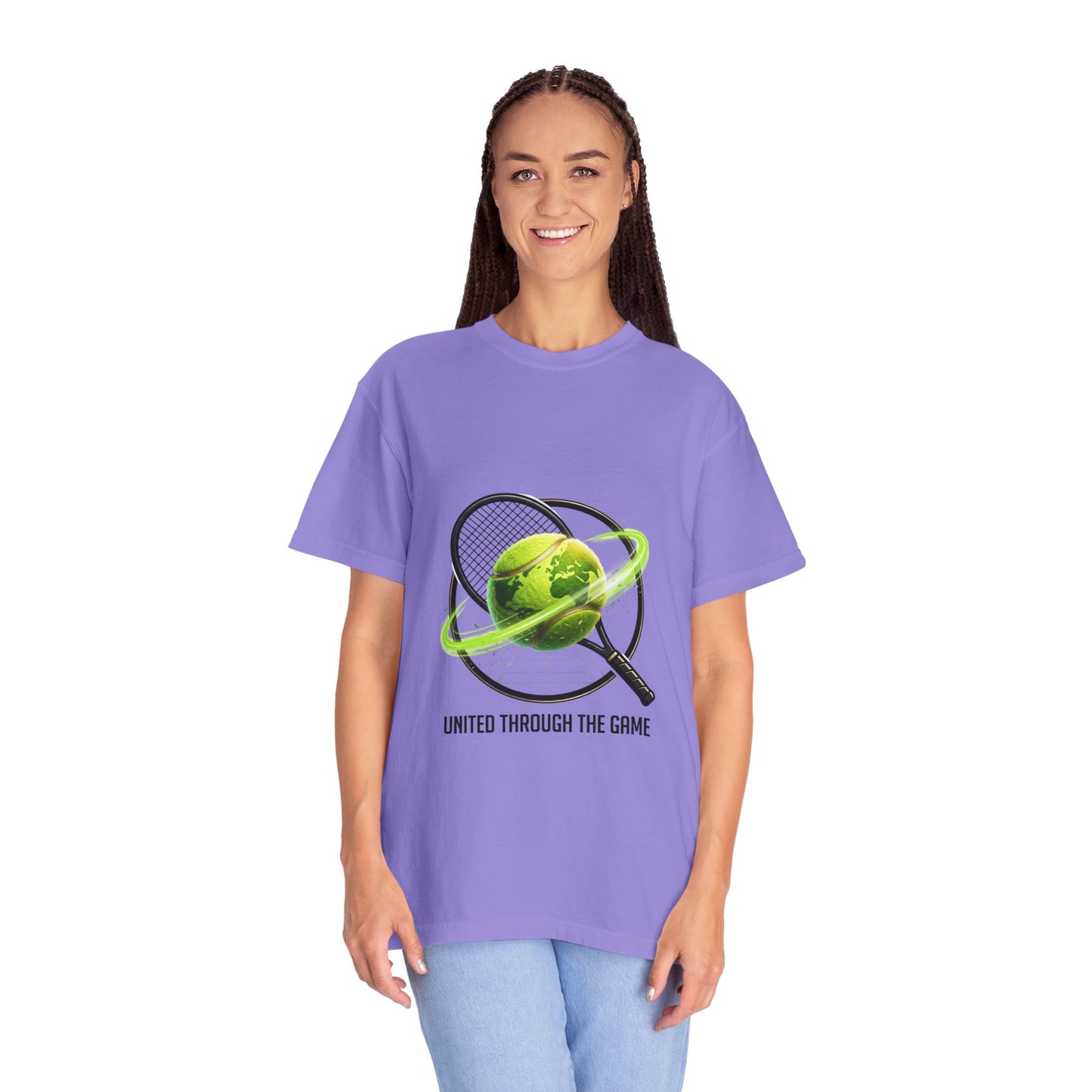 Tennis Globe T‑Shirt — "United Through the Game" Sports Tee