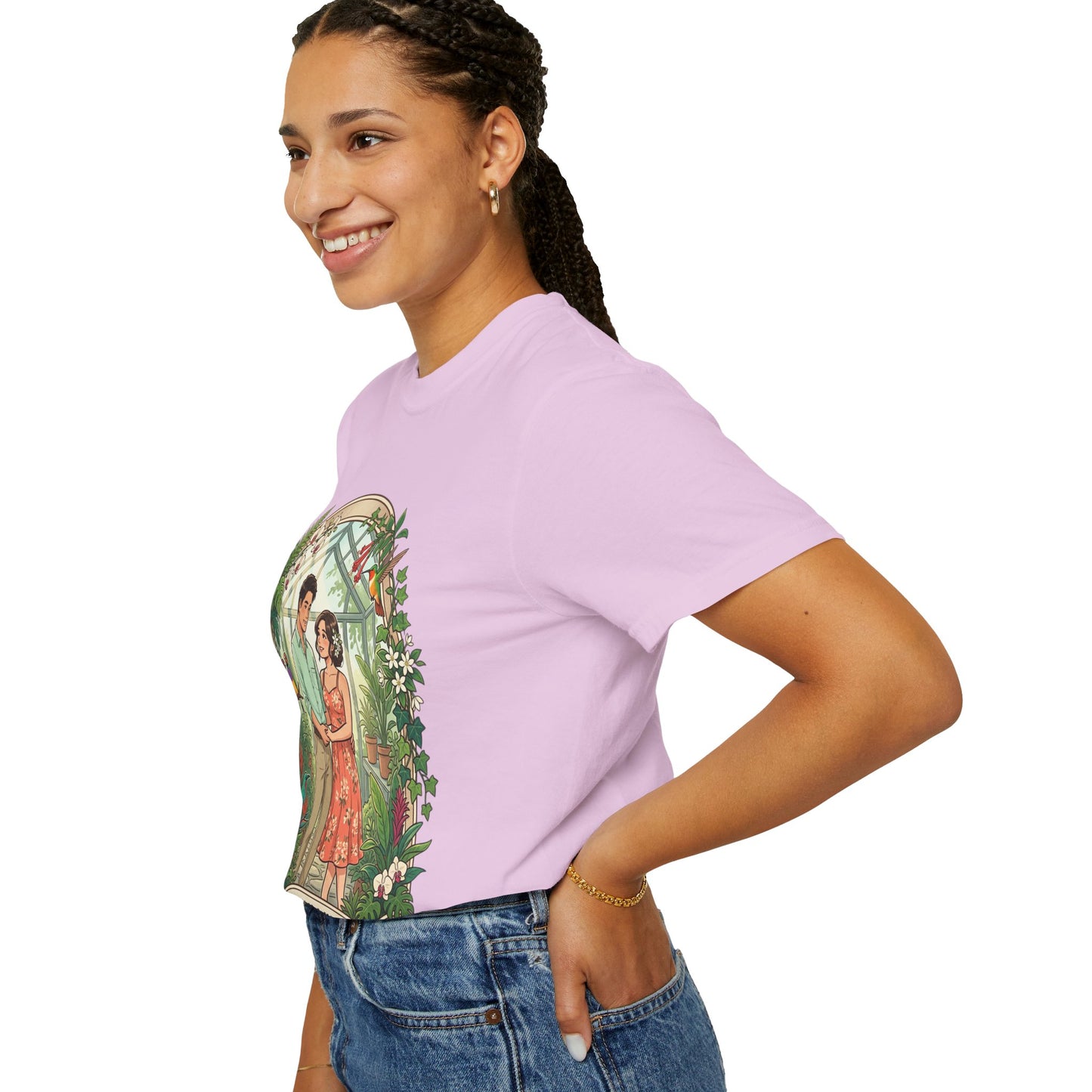 Romantic Greenhouse Couples T-Shirt — “Love Grows Where We Nurture It”