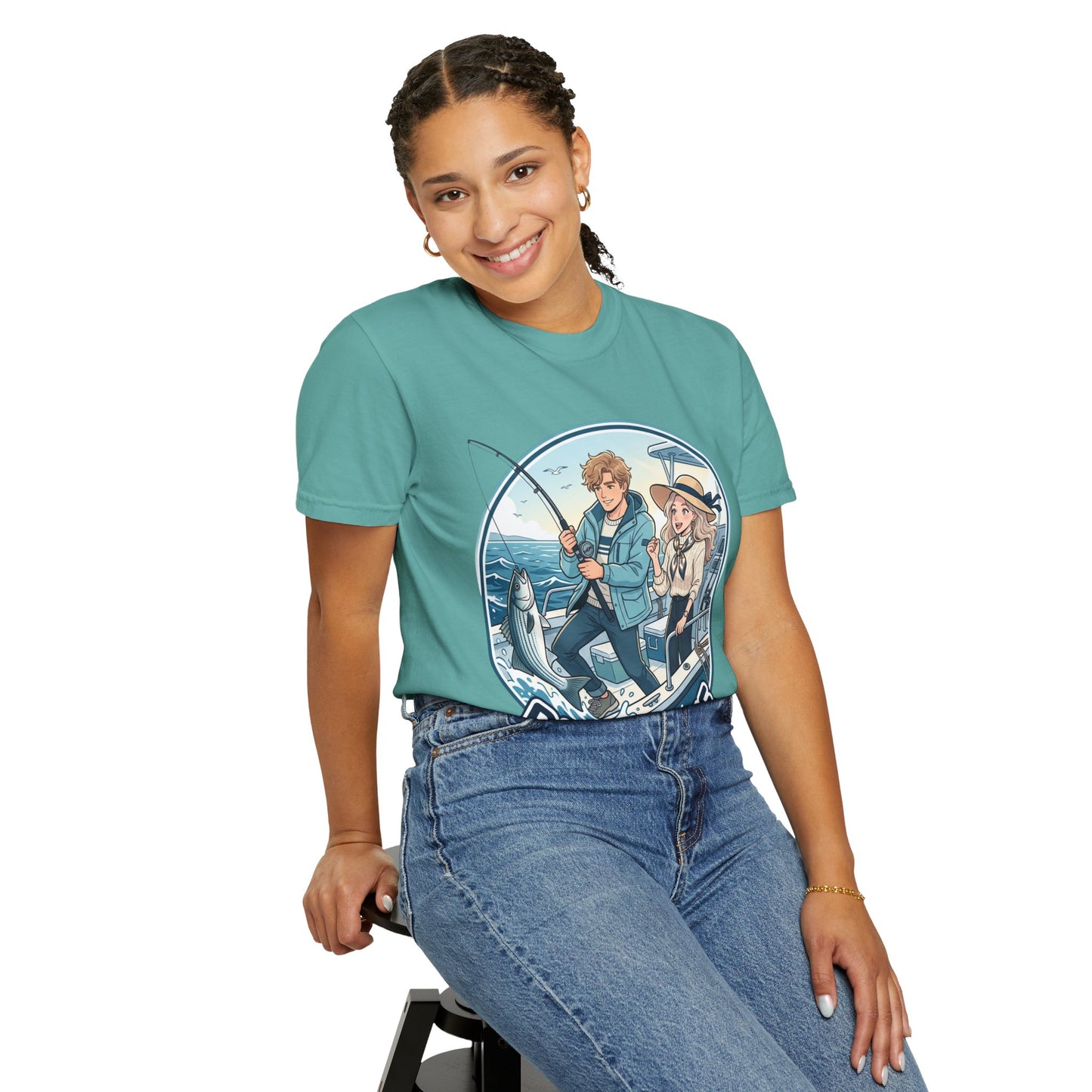 Reel Love Fishing T-Shirt — Cute Couple Anglers Graphic Tee