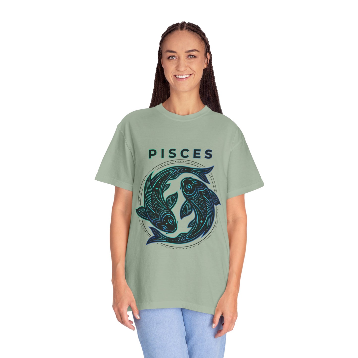 Pisces Zodiac T-Shirt — Artistic Twin Fish Astrology Tee