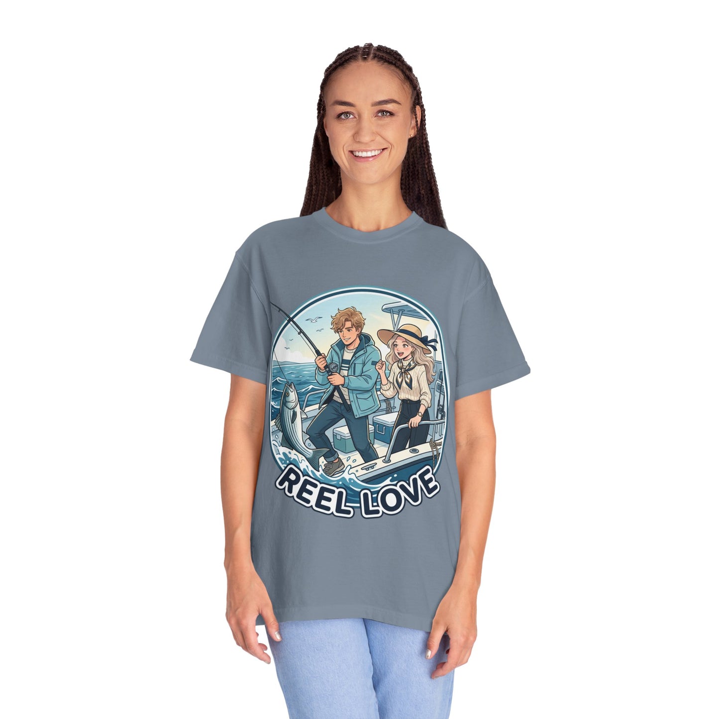 Reel Love Fishing T-Shirt — Cute Couple Anglers Graphic Tee