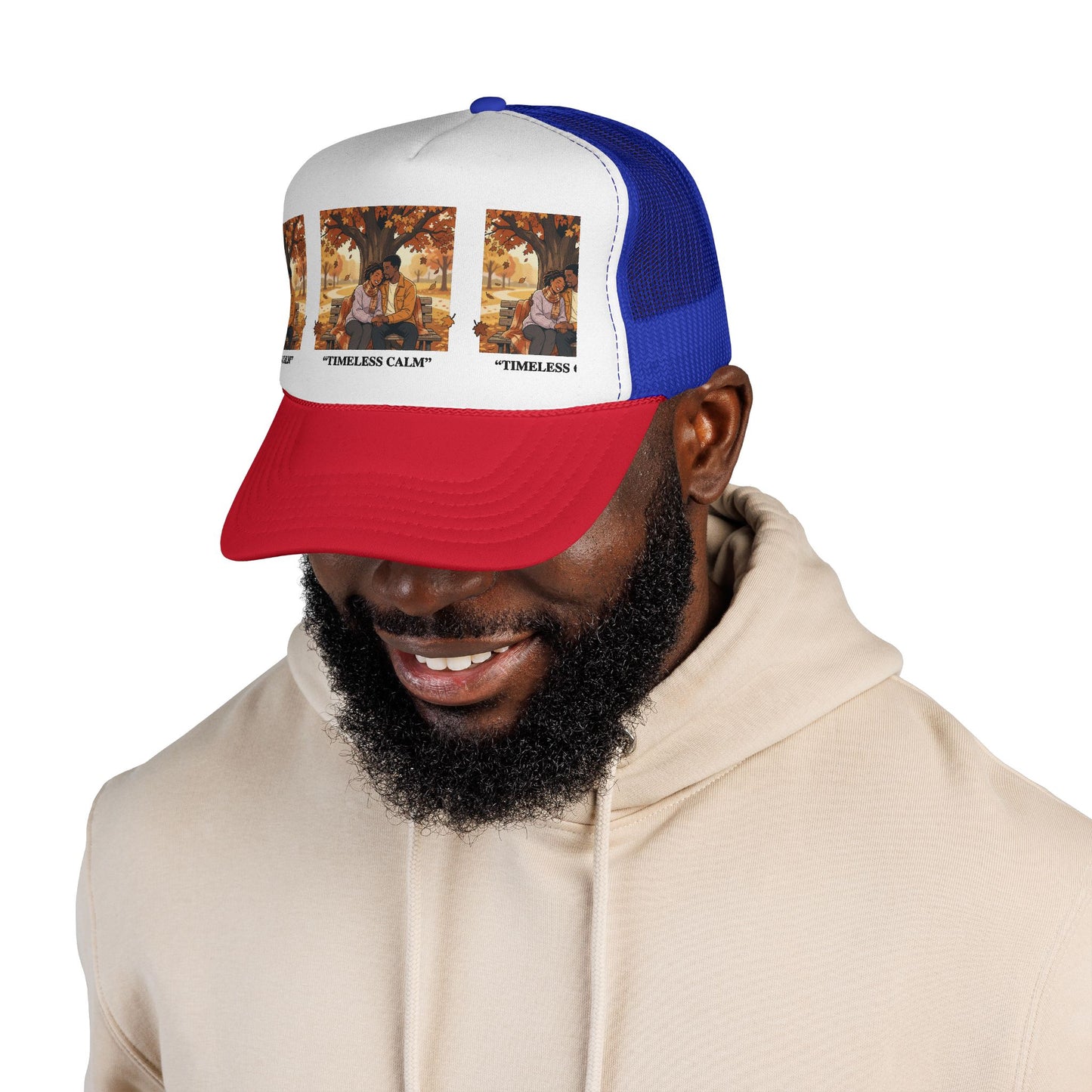 Trucker Cap — "Timeless Calm" Autumn Couple Vintage Patch