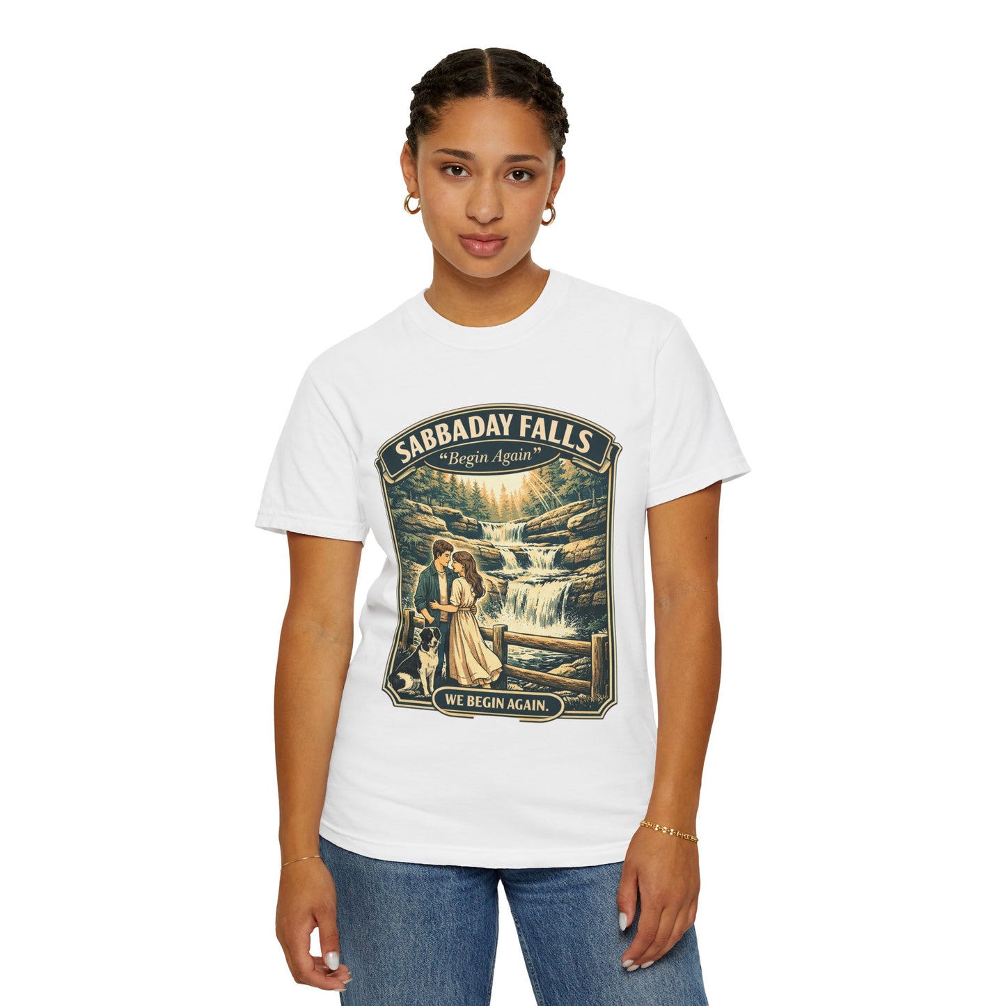 Sabbaday Falls 'We Begin Again' Vintage Nature T-Shirt