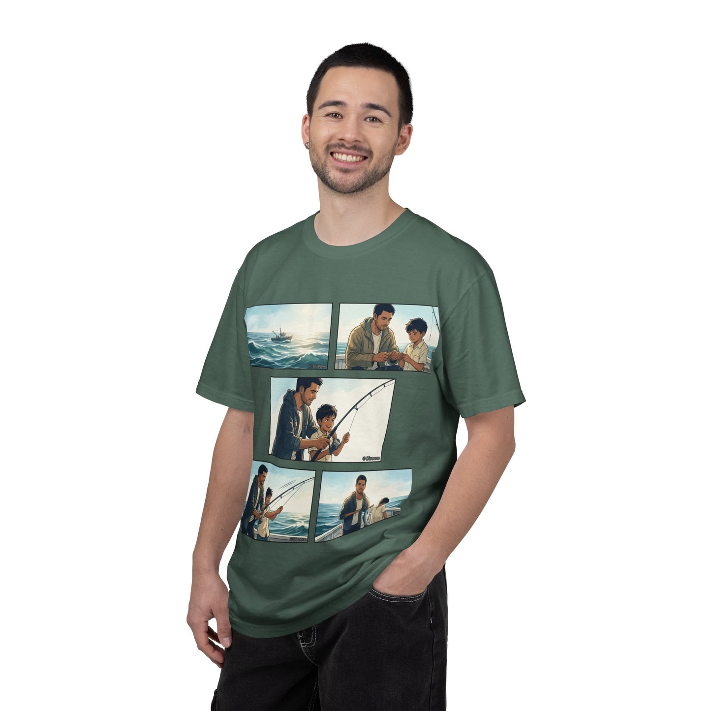 MORNING TIDES” (FATHER & SON EDITION) T-Shirt — Dad & Son Beach Fishing Graphic Tee