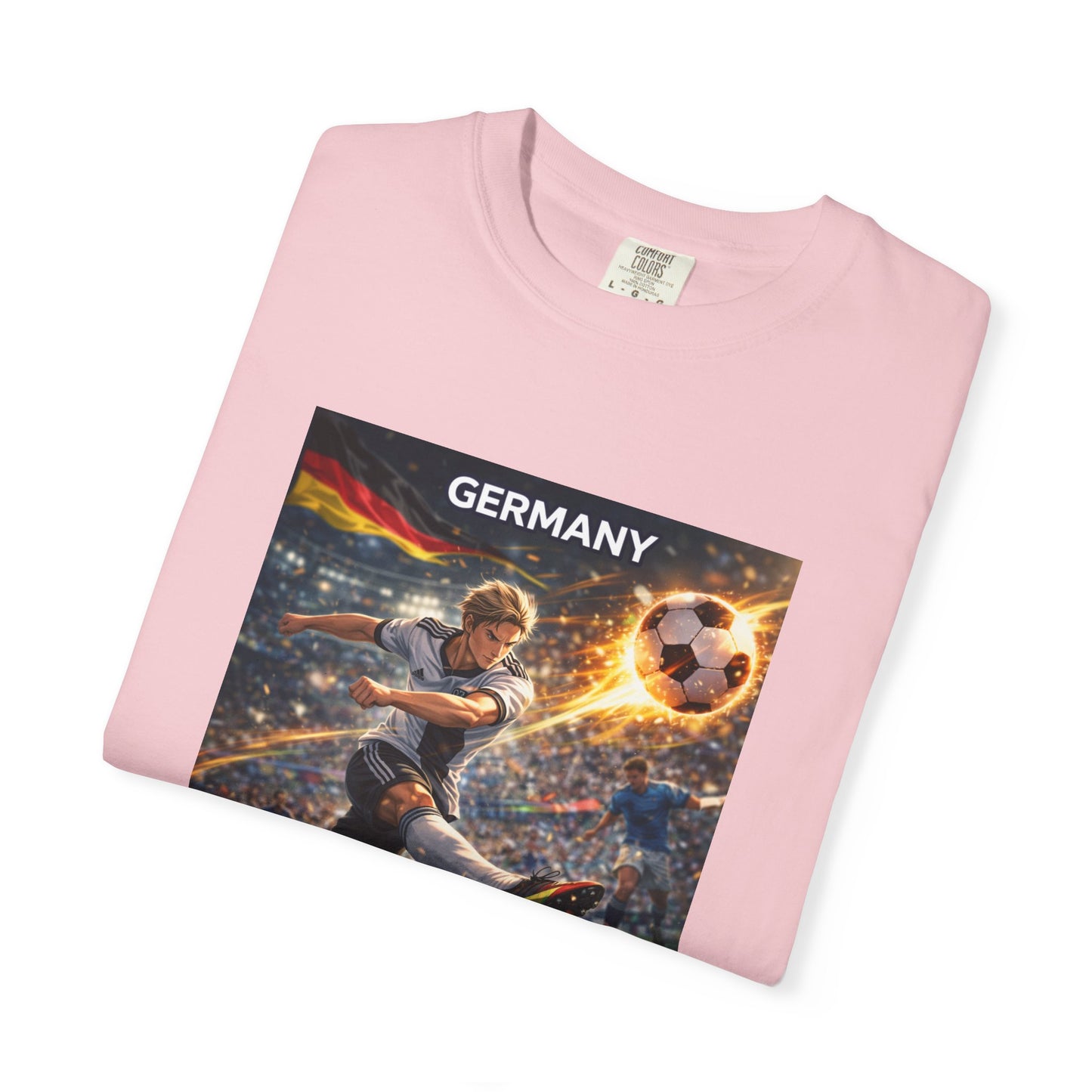Germany Soccer Player Graphic T-Shirt — Retro Football Stadium Print
