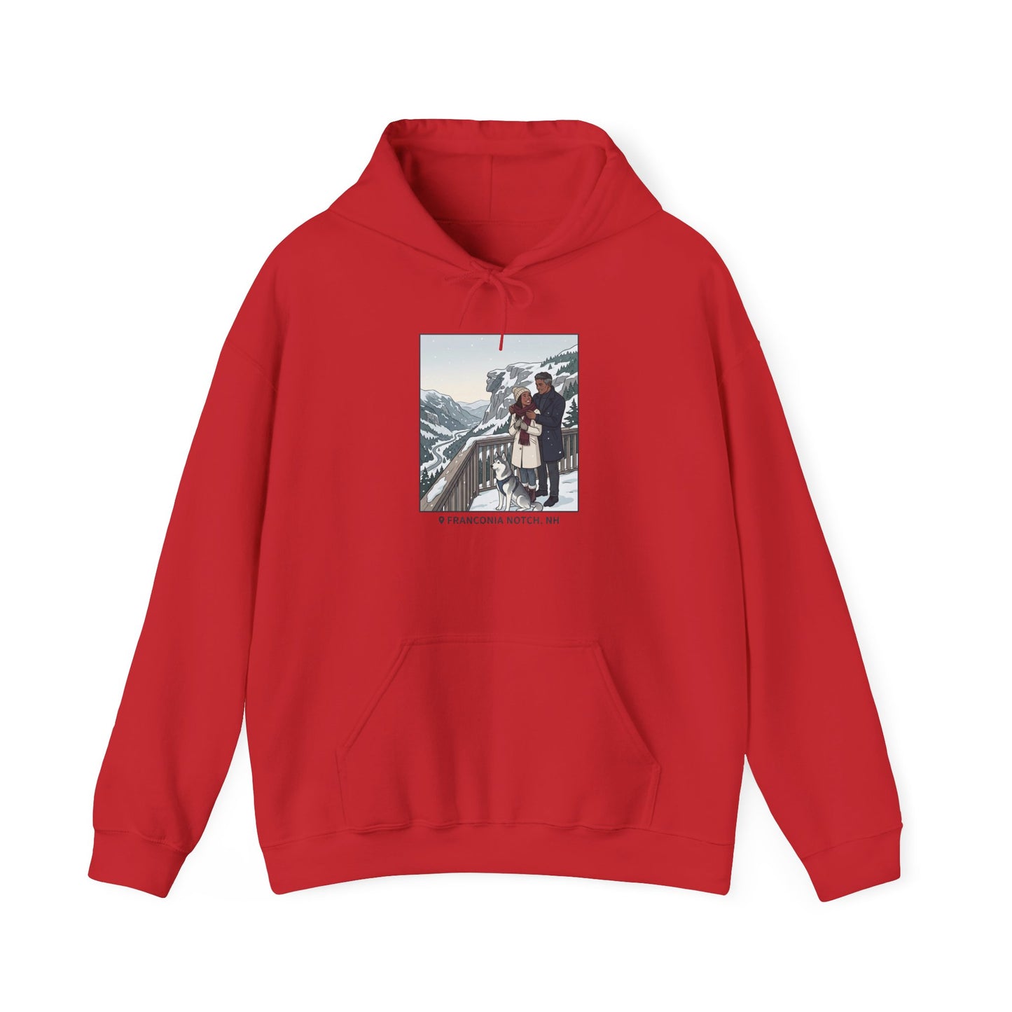 Winter Couple Photo Hoodie — Vintage Alps Travel Graphic Sweatshirt
