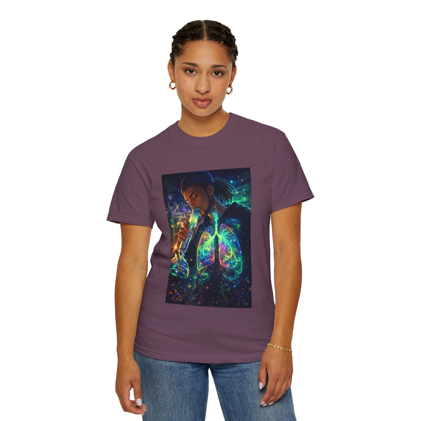Cosmic Lungs T-Shirt — Neon Anatomical Art Tee