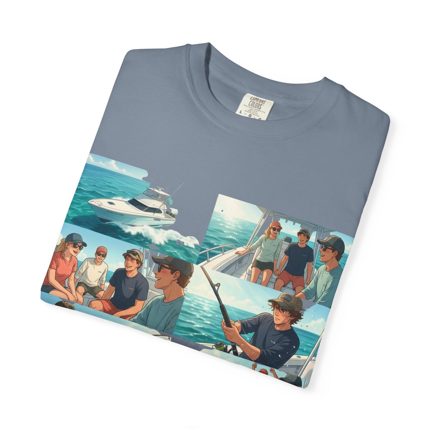 Deep Sea Energy (Friends Fishing Edition) Fishing Trip Photo Collage T-Shirt