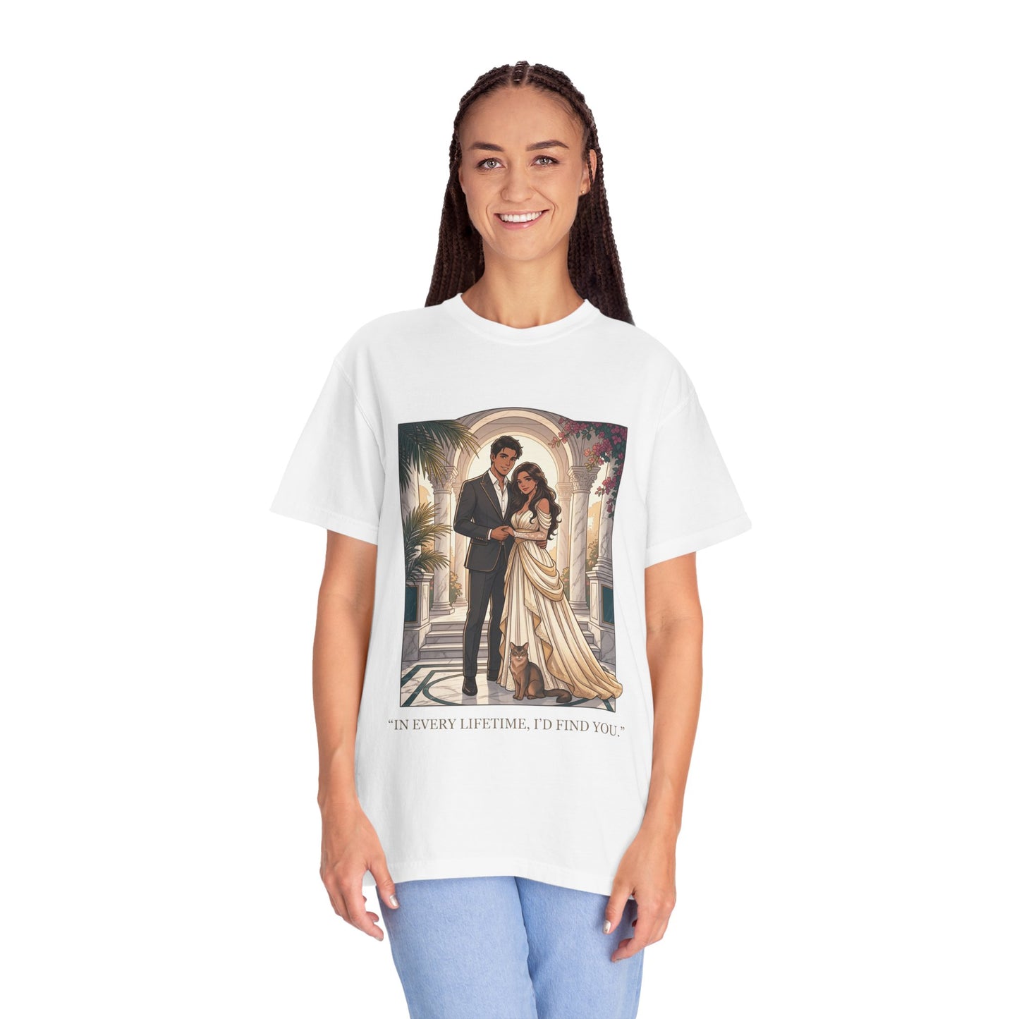 Romantic Vintage Wedding Portrait T-Shirt — "In Every Lifetime, I'd Find You"