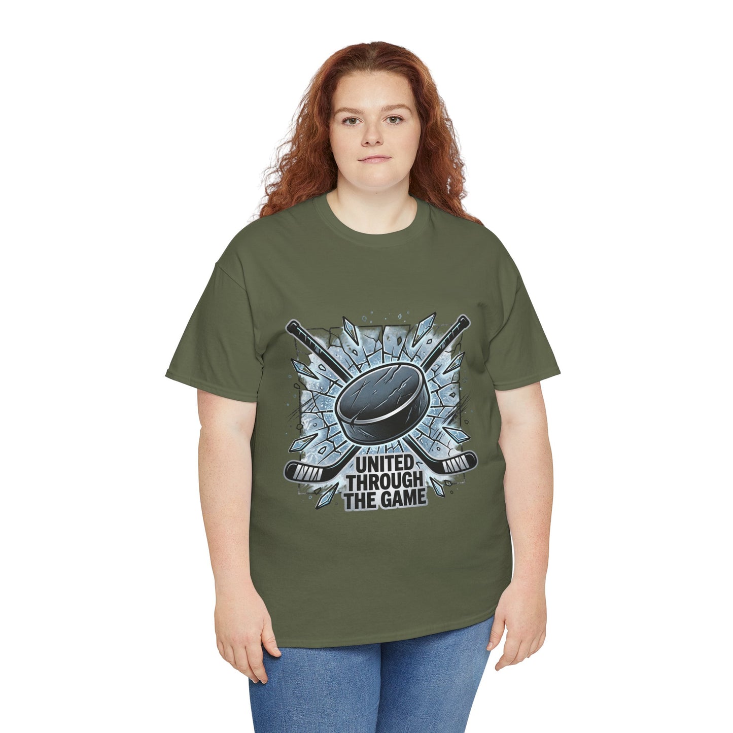 Hockey T-Shirt — "United Through the Game" Graphic Tee