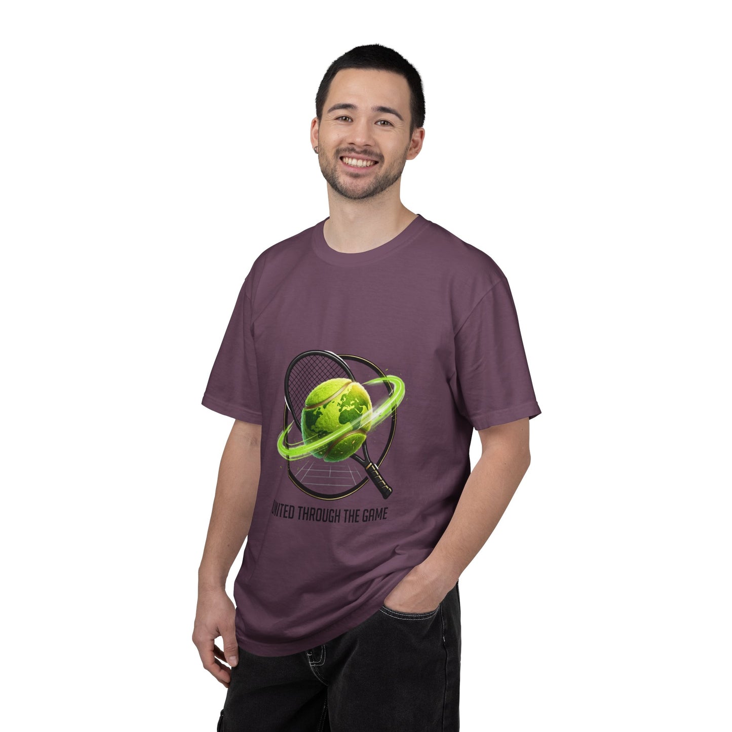 Tennis Globe T‑Shirt — "United Through the Game" Sports Tee
