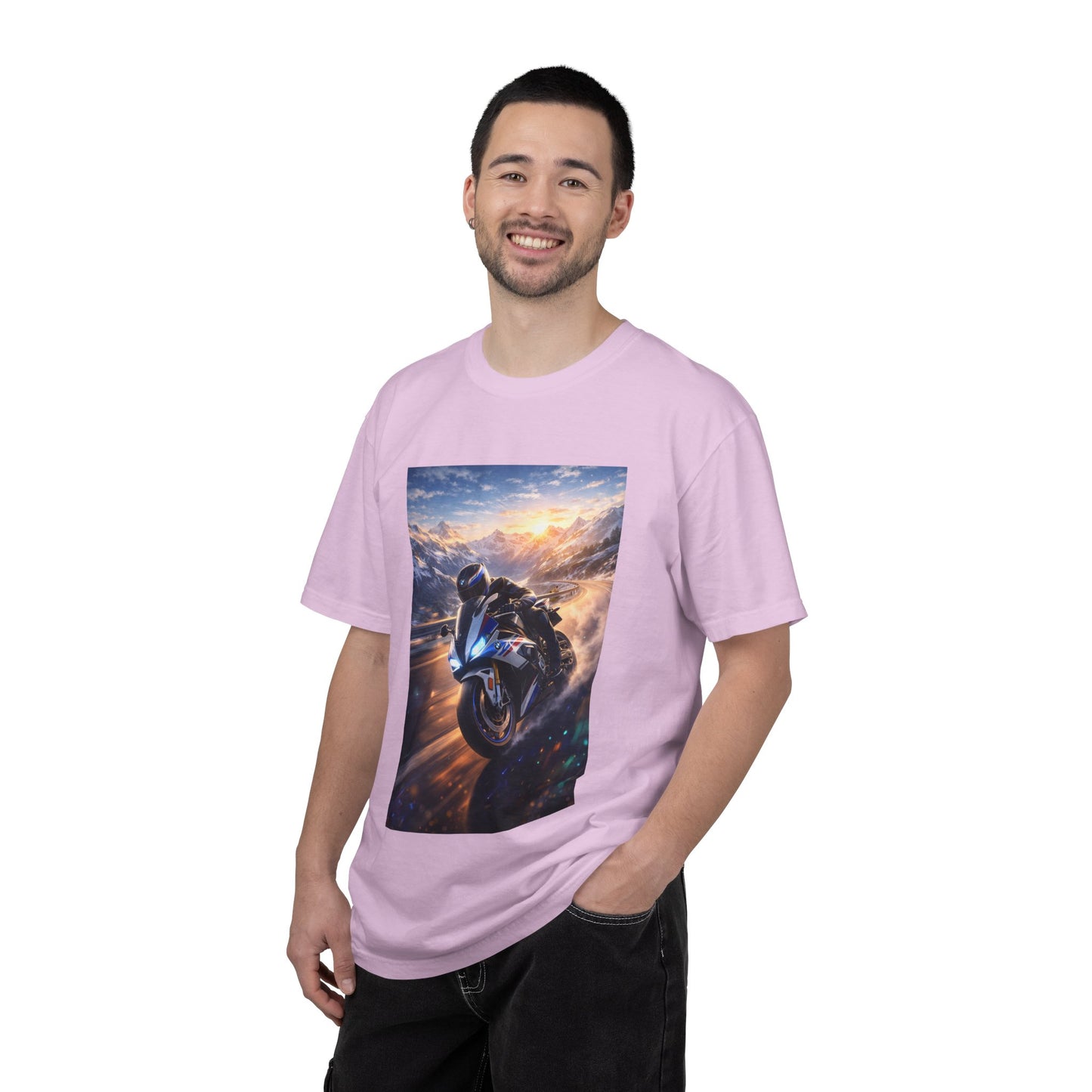 BMW S1000RR ALPINE GHOST RIDE - T‑Shirt — Sportbike Skyline Graphic Tee