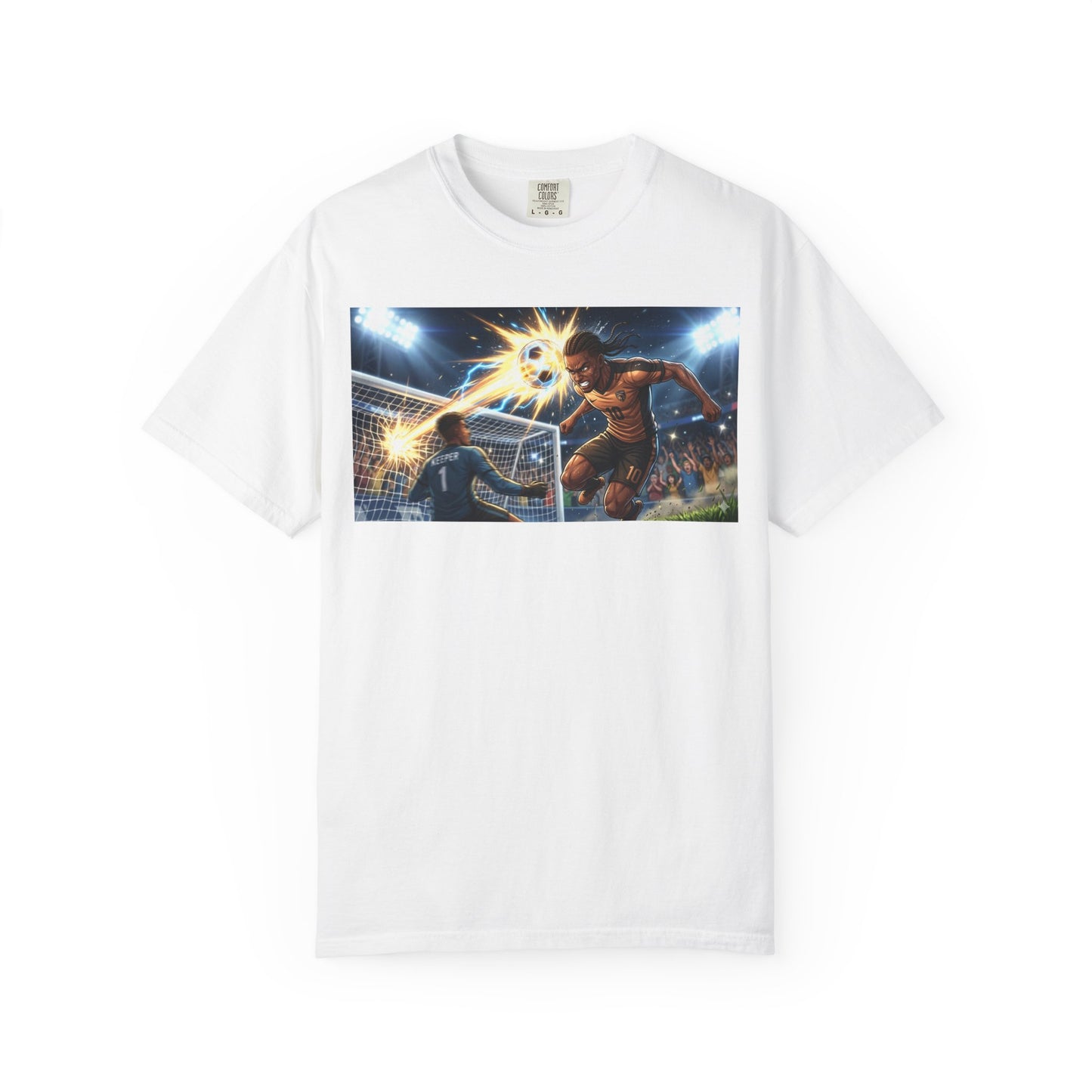 Soccer Goal Explosion T-Shirt — Action-Packed Football Graphic Tee