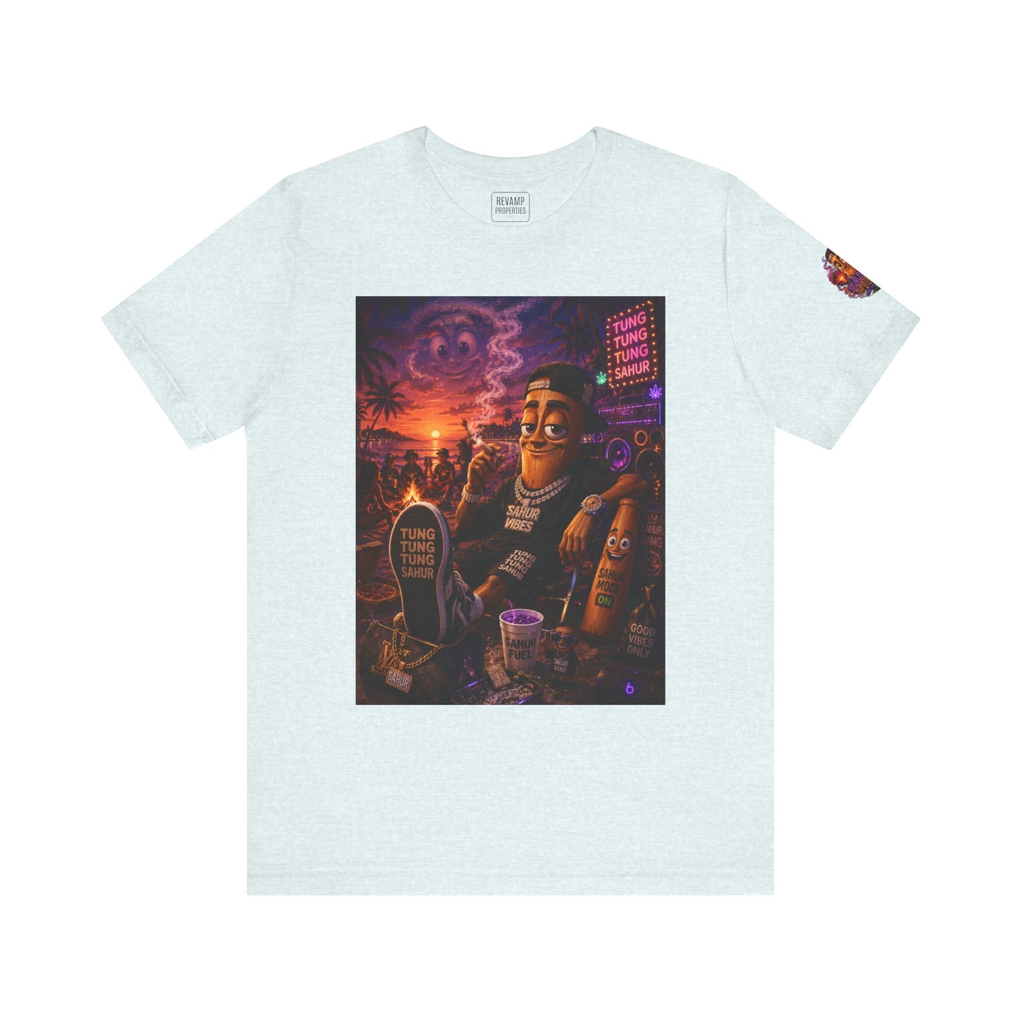 Tung Tung Tung Sahur Laid-Back Nightlife Graphic Tee — "Things Take Time" Urban Cartoon Design