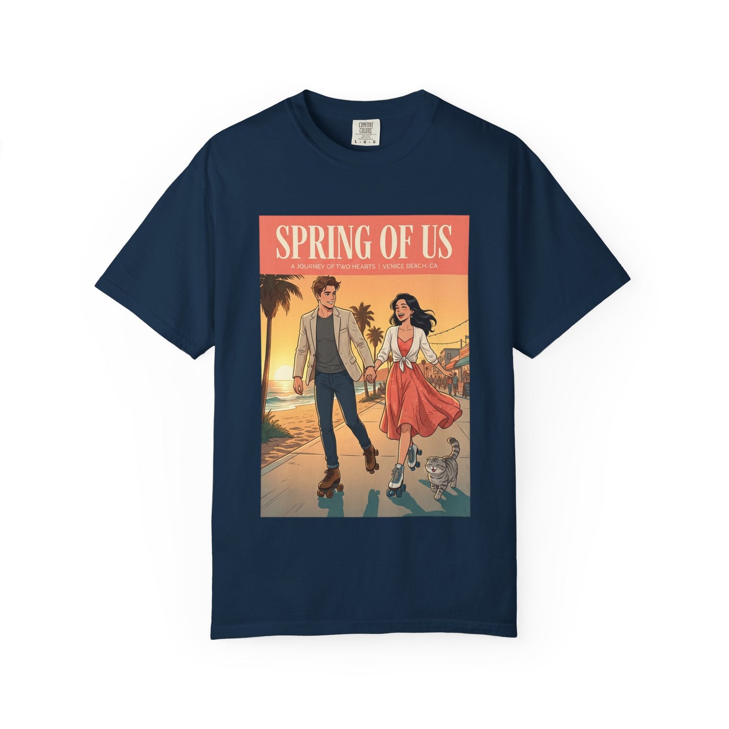 Spring of Us T-Shirt — Vintage Romantic Beach Couple Graphic Tee