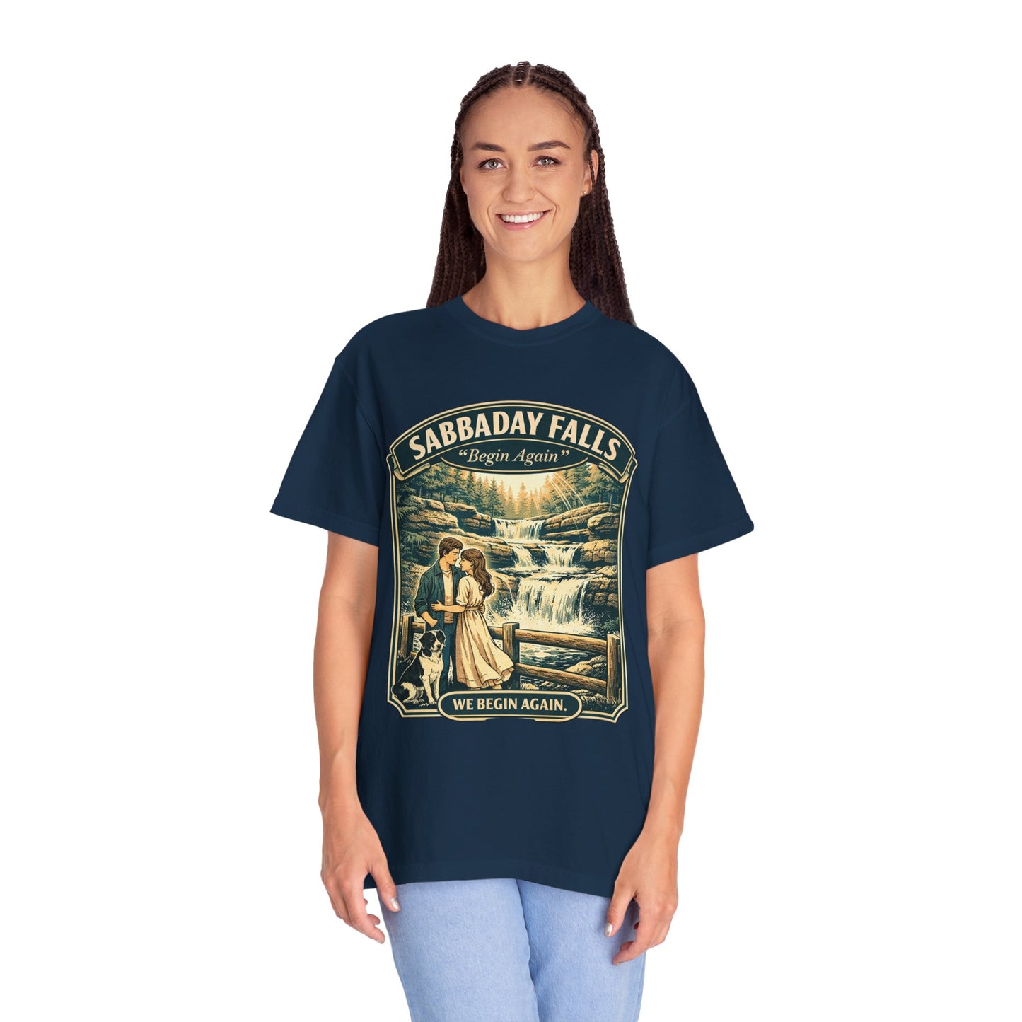 Sabbaday Falls 'We Begin Again' Vintage Nature T-Shirt