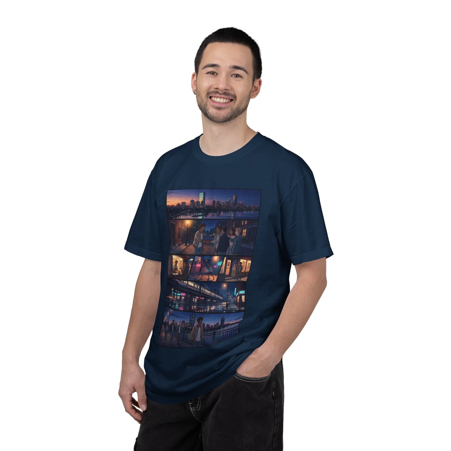 Boston: Built Different - City Nights Photo Collage T-Shirt