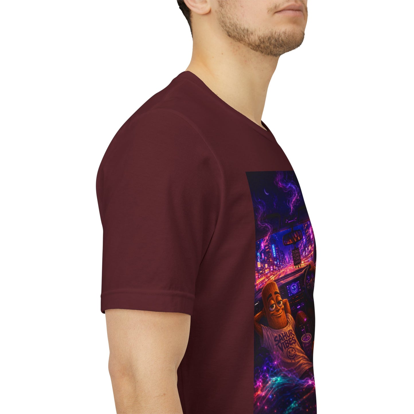 Tung Tung Tung Sahur Who Ride Like Us T-Shirt — Night Cruise Vaporwave Graphic Tee
