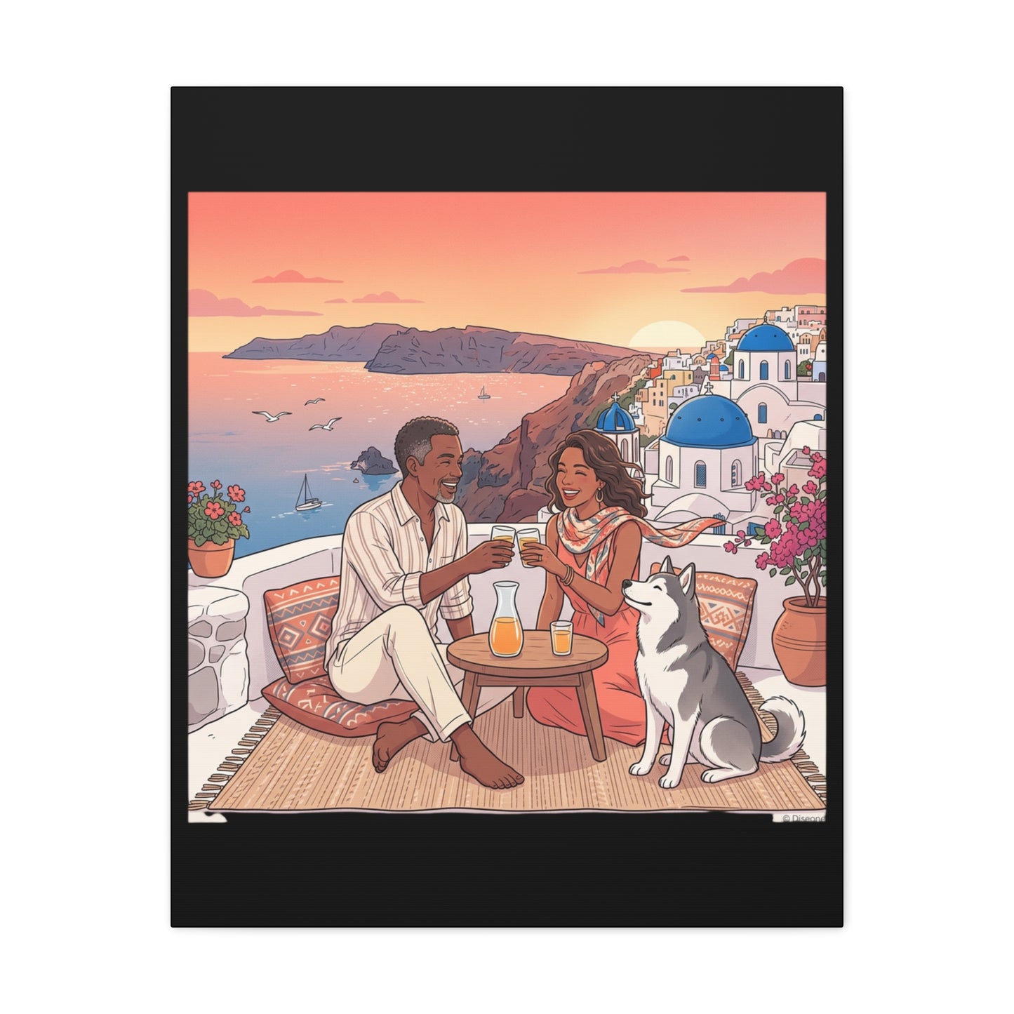 Santorini, Greece – “Sunset Serenade - Matte Canvas, Stretched, 1.25"