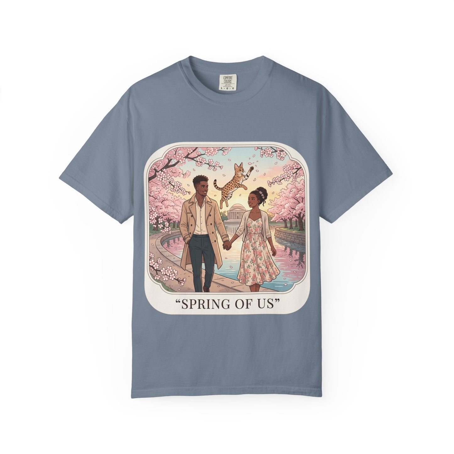 Spring of Us T-Shirt — Romantic Cherry Blossom Couple Graphic Tee