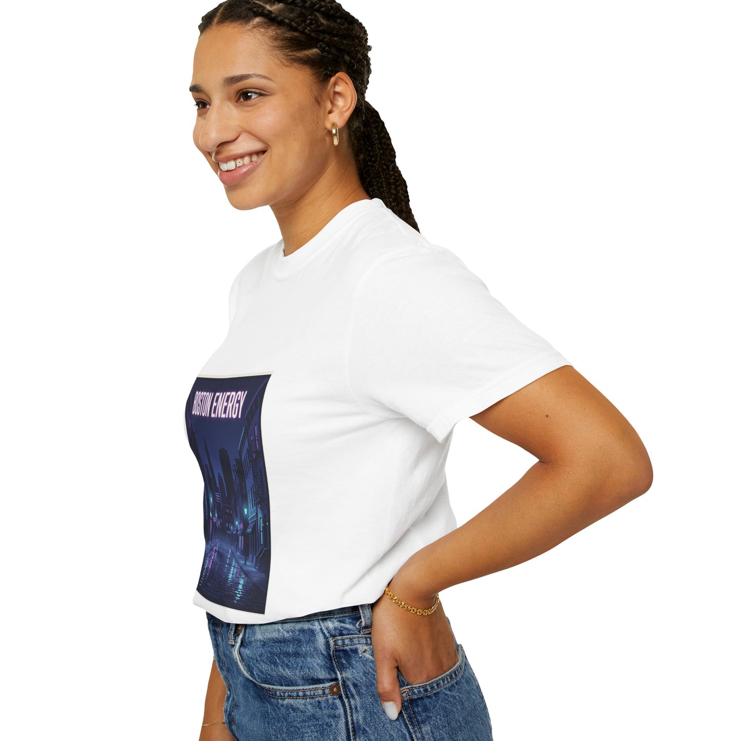 Boston Energy T-Shirt — Neon Cityscape Graphic Tee