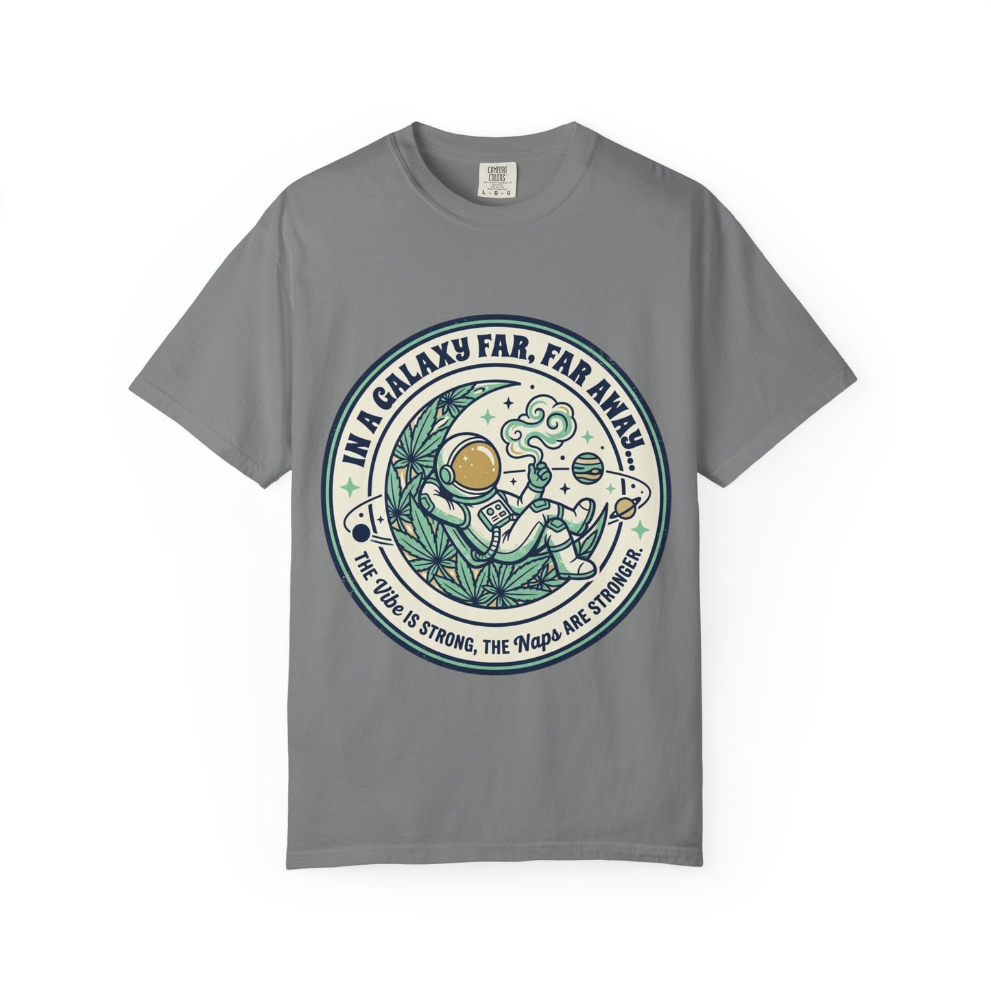 T-Shirt — "In a Galaxy Far, Far Away" Retro Space Nap Graphic Tee